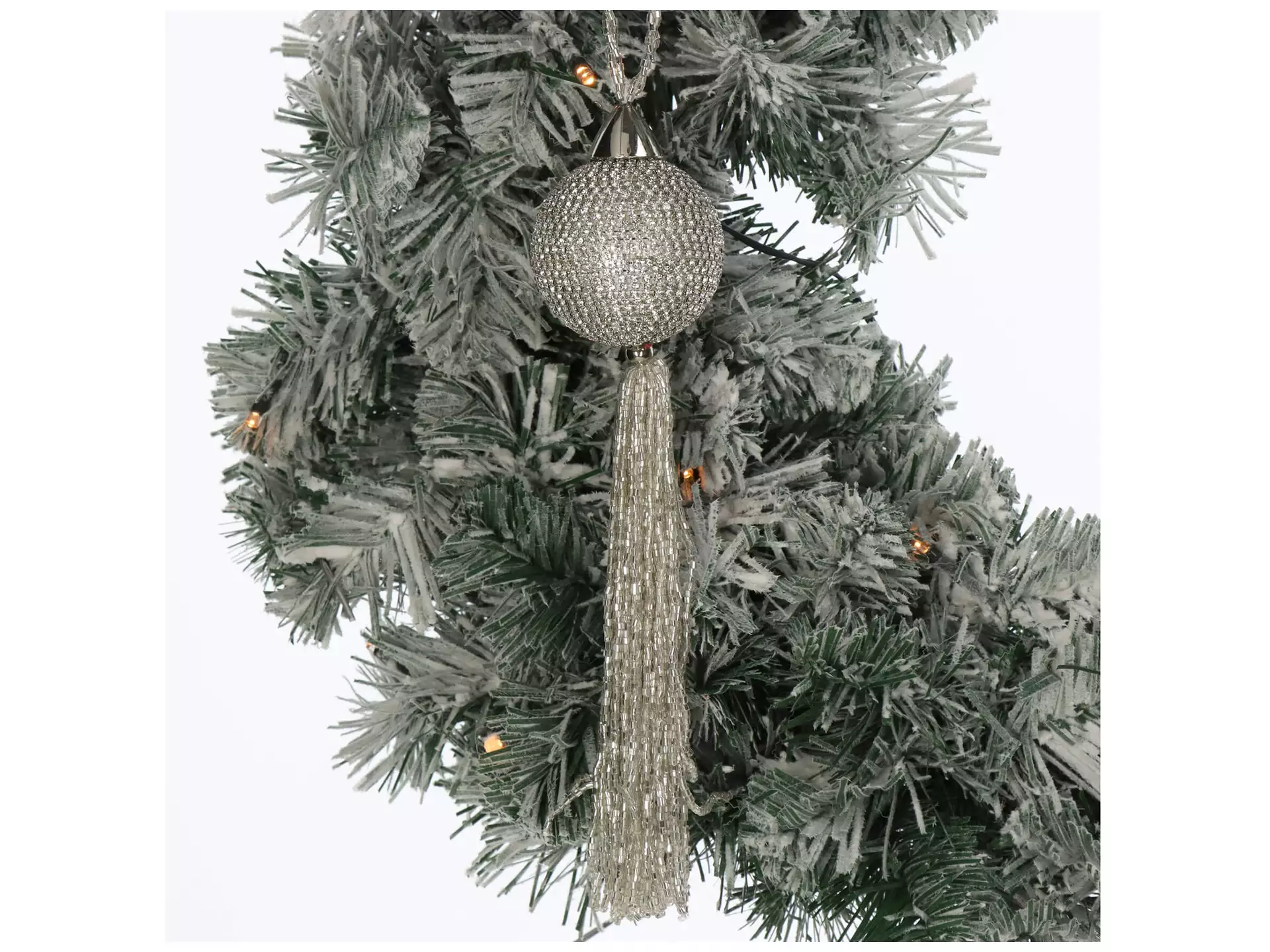Weihnachtsschmuck Perlenquaste Glasklar H: 20 cm Kersten