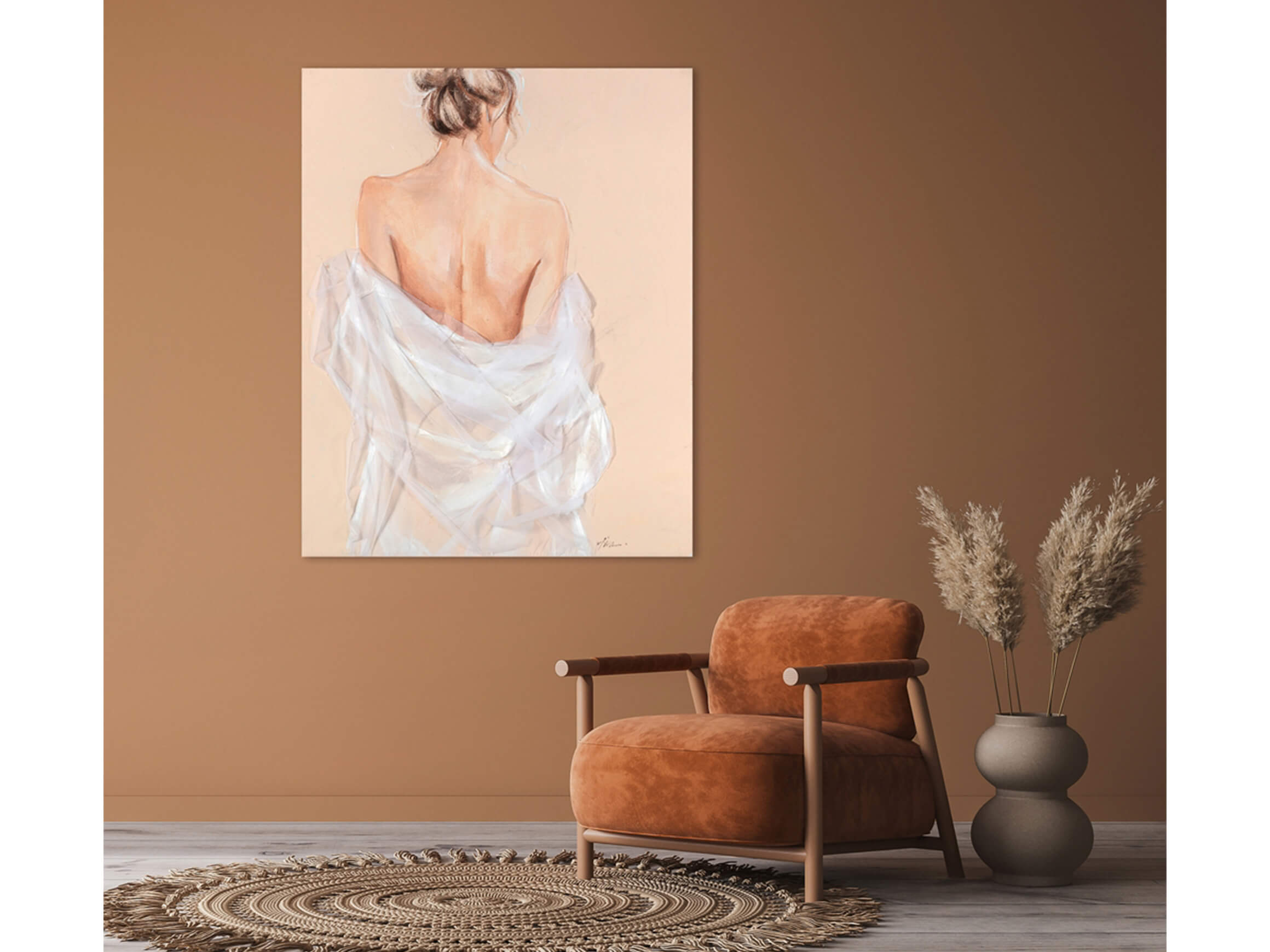 Bild Akt in Tüll image LAND / Grösse: 100 x 80 cm
