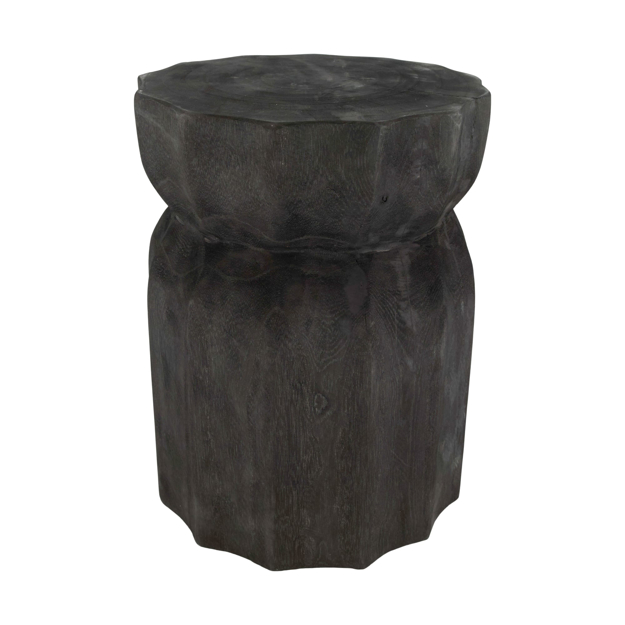Decofinder Beistelltisch Paulownia Holz Schwarz H: 38 cm Schwarz | Schubiger Möbel