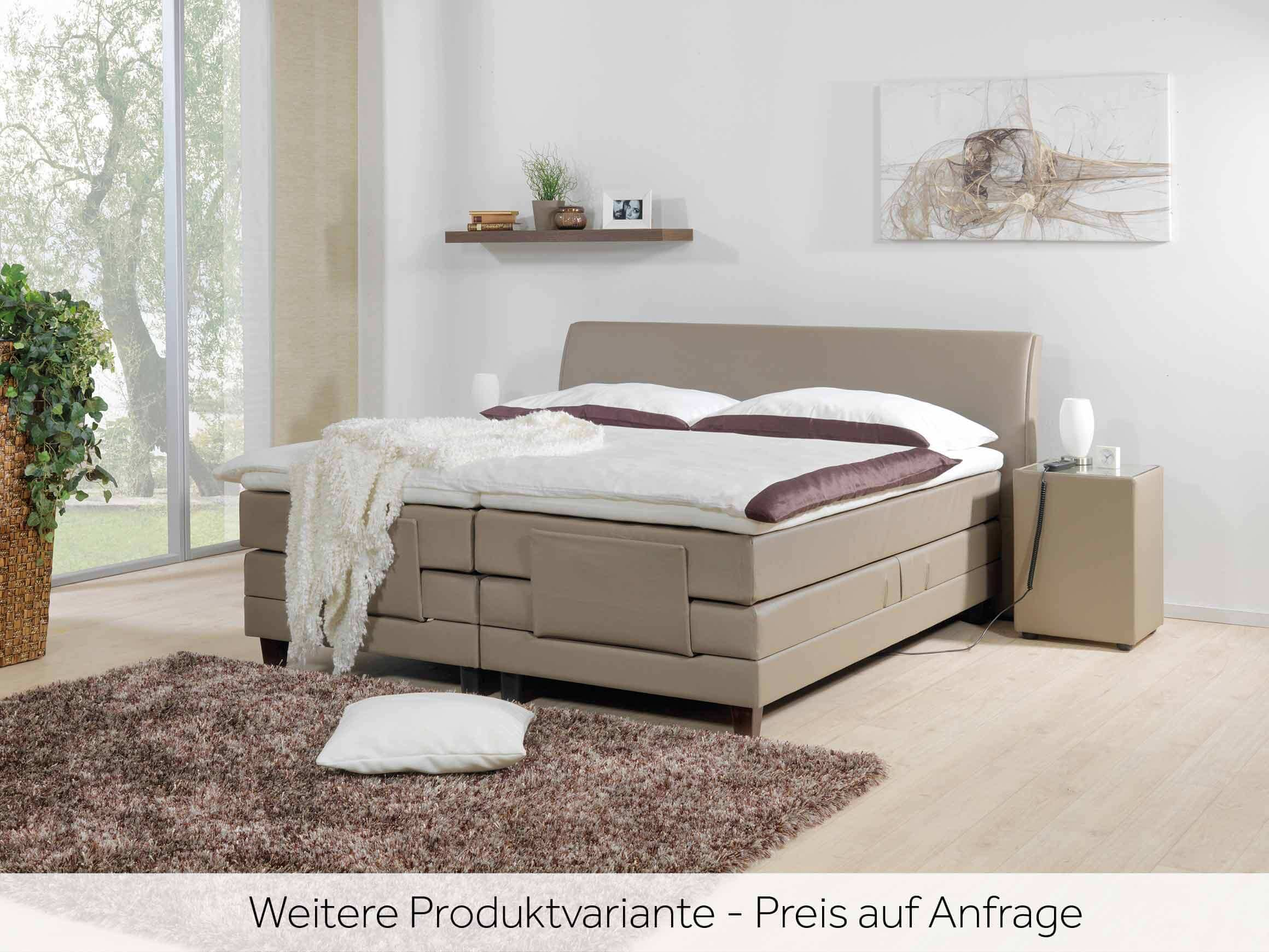 Boxspringbett Eneas, Stoff Anthrazit, Buche, b 200 cm t
