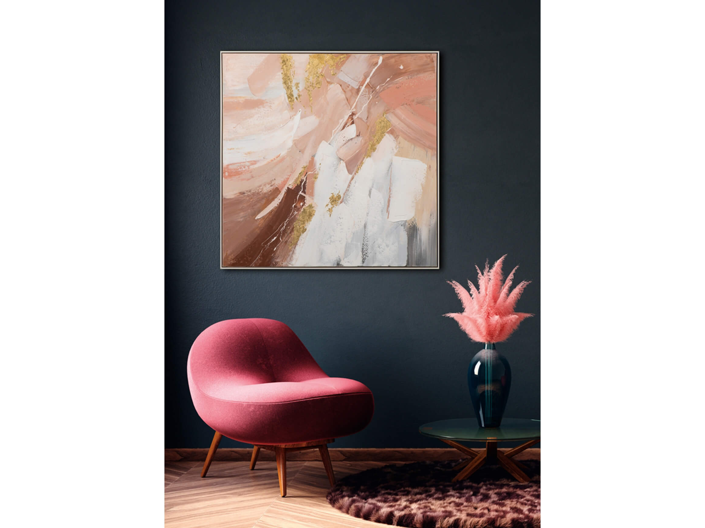 Bild Abstrakt in Lachsrot image LAND