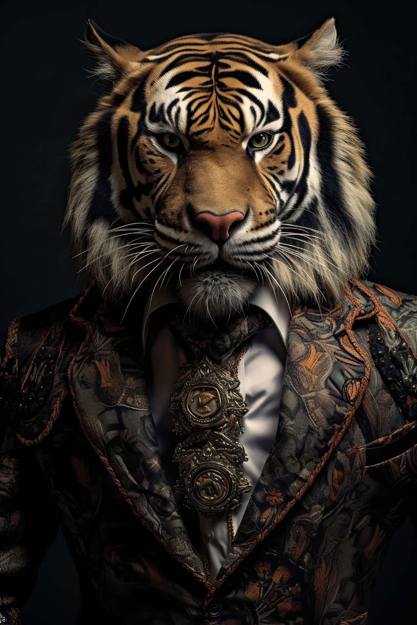 image LAND Glasbild Portrait of a Tiger  | Schubiger Möbel