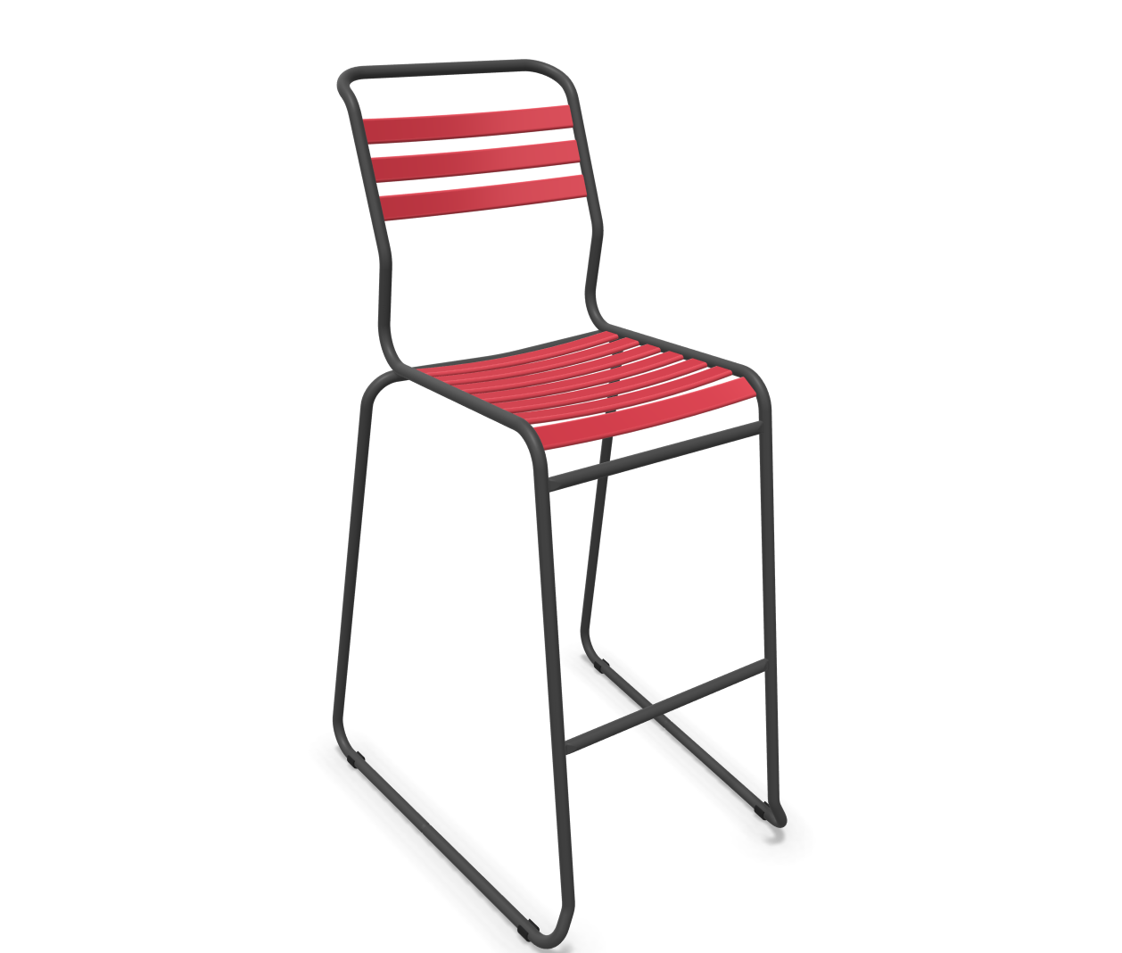 Schaffner Bar-Kufen-Lättlistuhl Säntis Rot | Schubiger Möbel