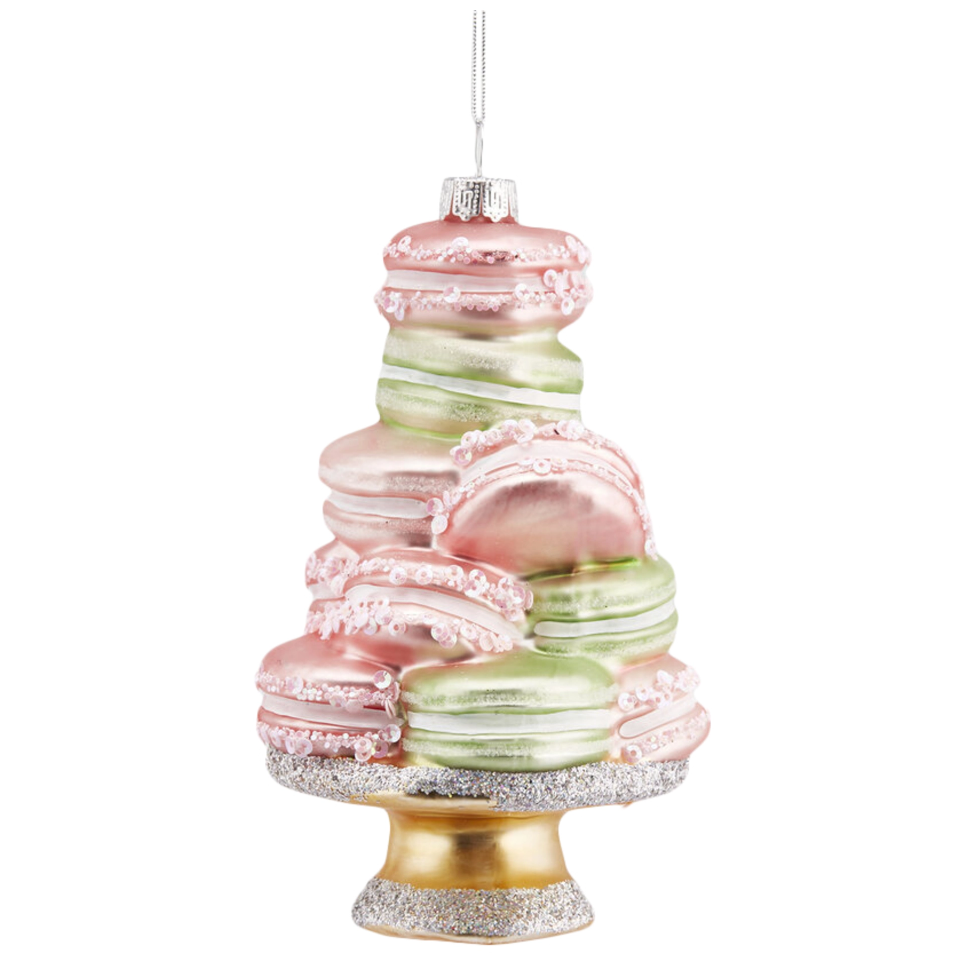Weihnachtskugel Macarons Pastellgrün/ Rosa H: 14 cm Edg