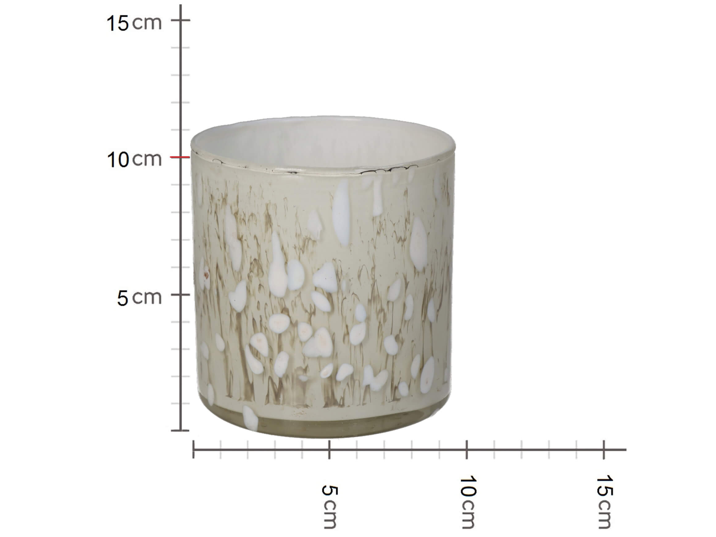 Windlicht Glas Beige H: 10 cm Kersten