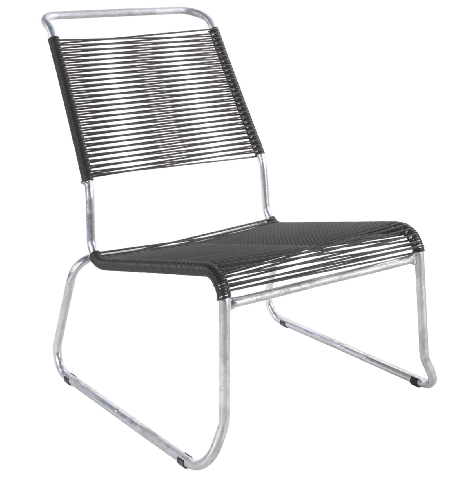 Spaghetti-Kufen-Lounger-Hochlehner Säntis Feuerverzinkt von Schaffner / Farbe: Anthrazit / Grösse: 54 x 84 cm