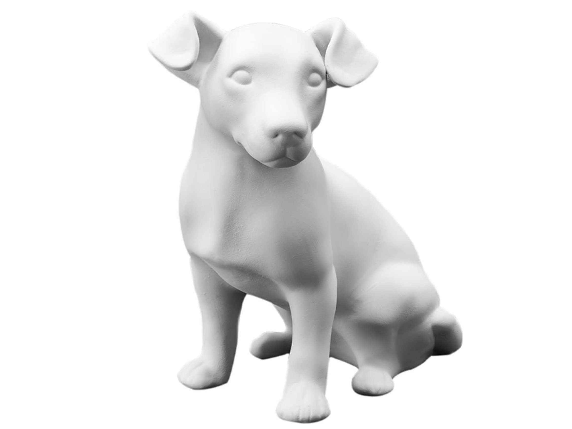 Figur Jack Russel Porzellan Weiss H: 27 cm Abhika