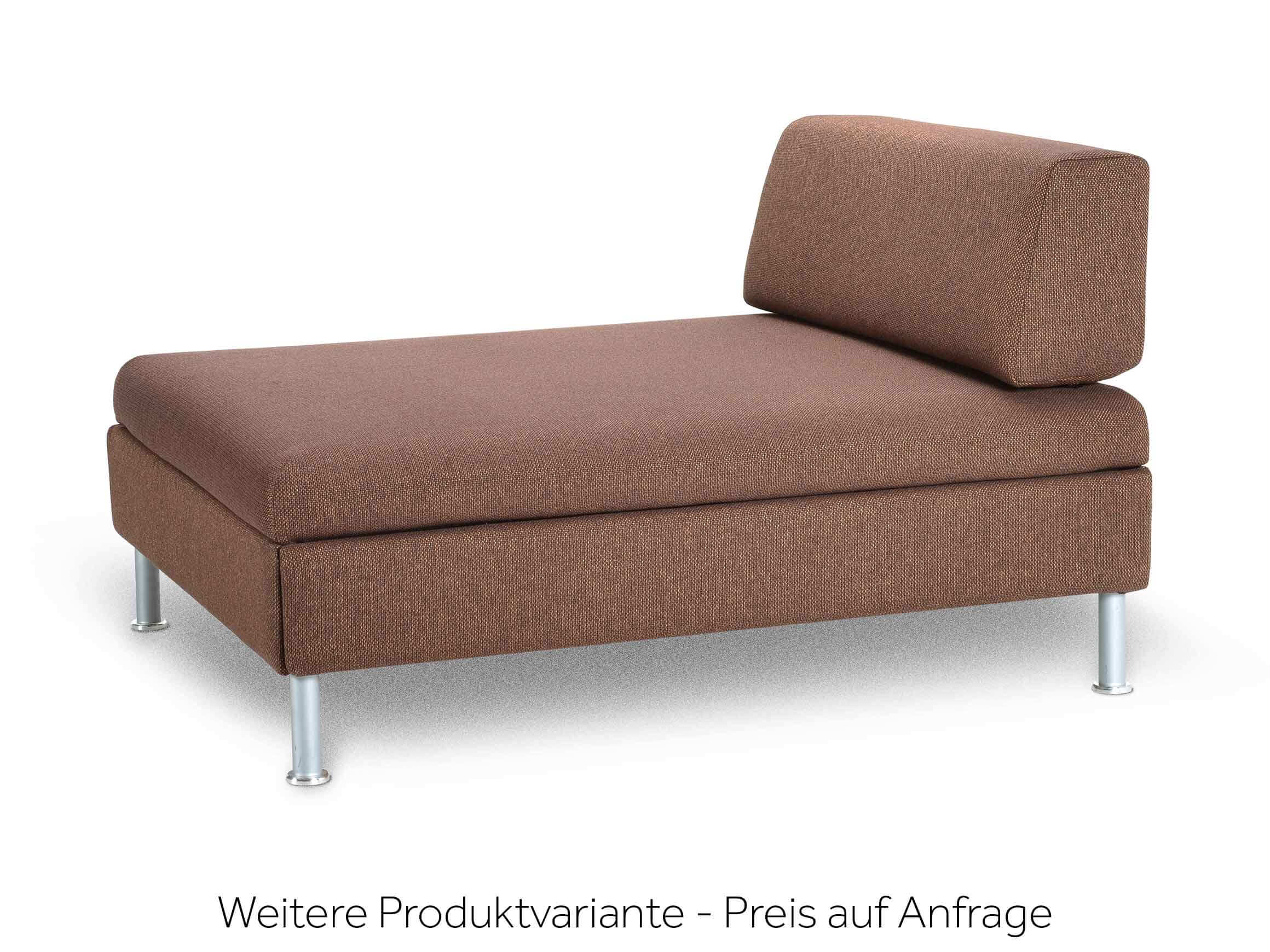 Bettsofa Bed For Living, Stoff Navy, Füsse Aluminium