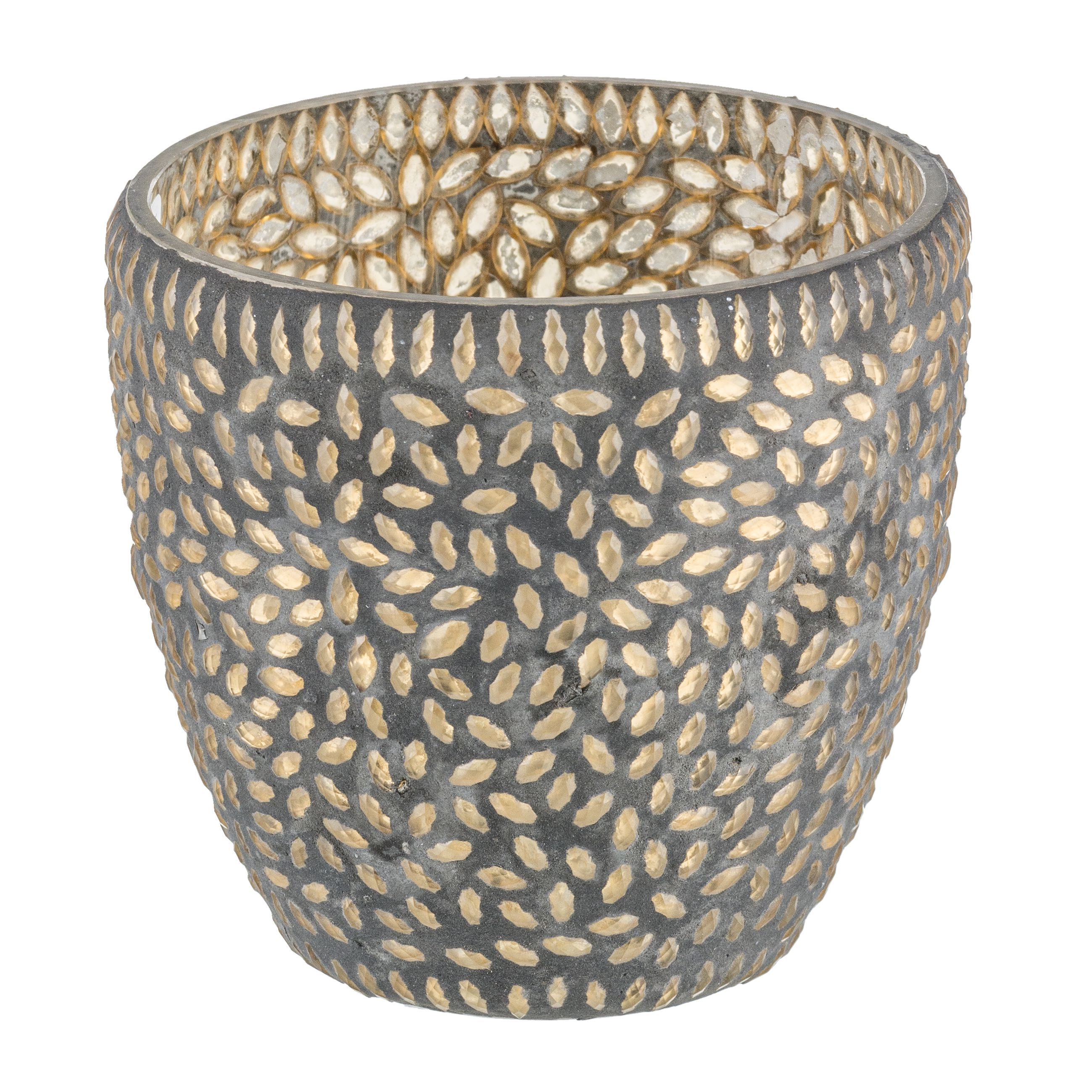 Windlicht Black Nights, Mosaik, Schwarz B: 9 cm Gasper / Farbe: