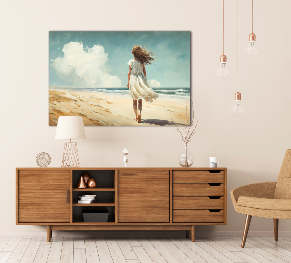 Alubild-Spaziergang am Strand-image LAND