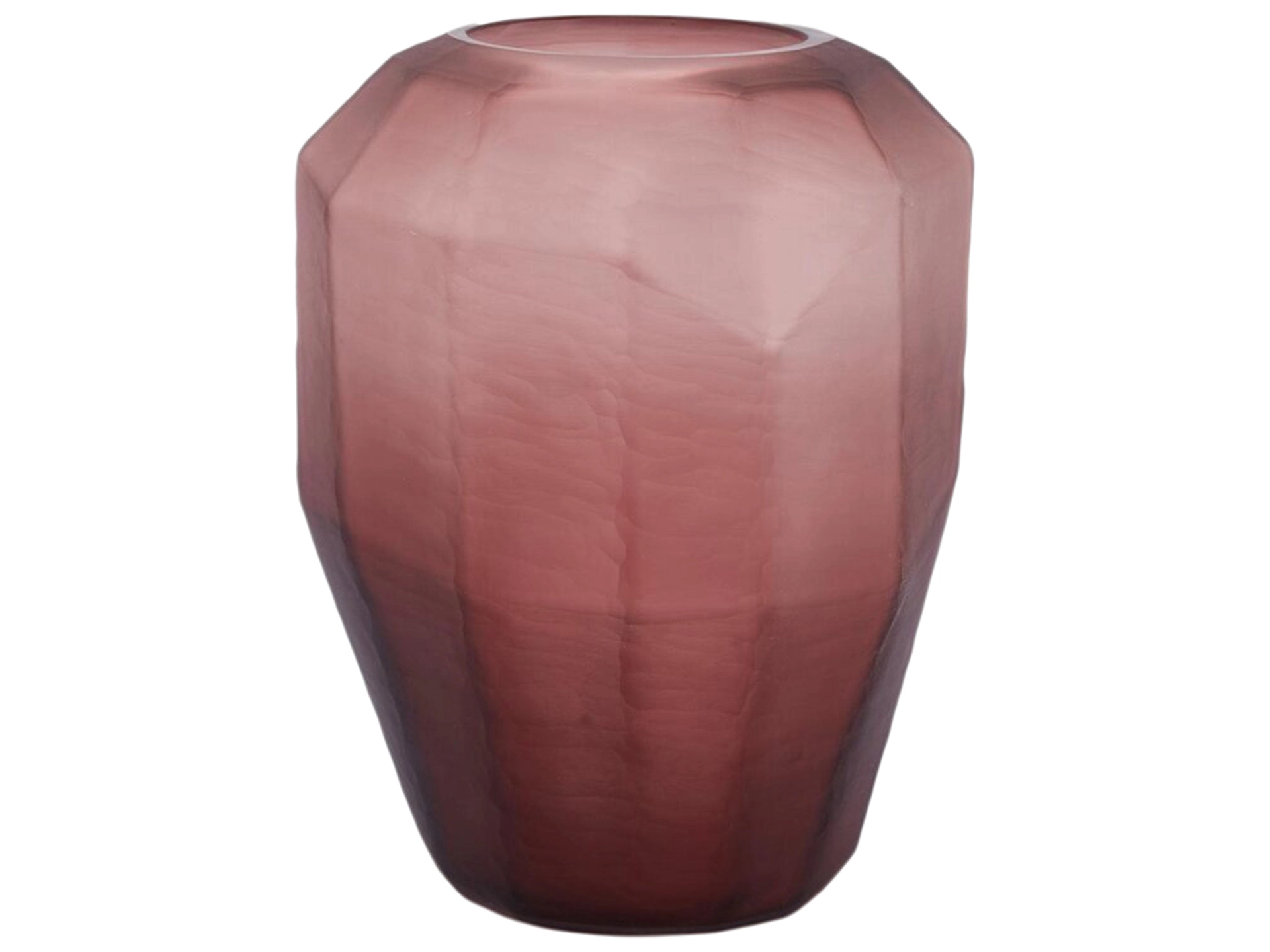 Vase Facetten Glas Matt Bordeaux H: 38 cm Edg