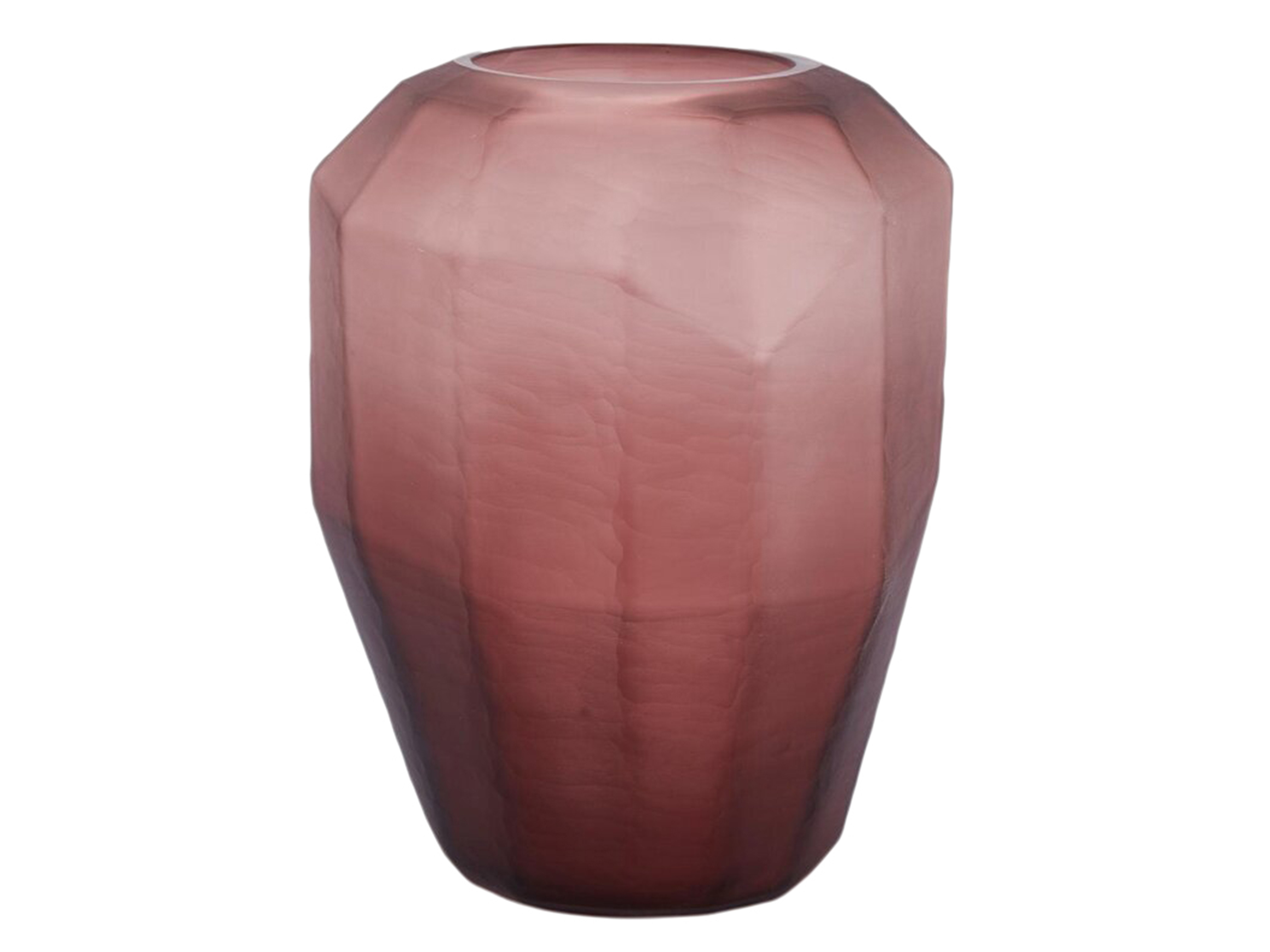 Vase Facetten Glas Matt Bordeaux H: 38 cm Edg