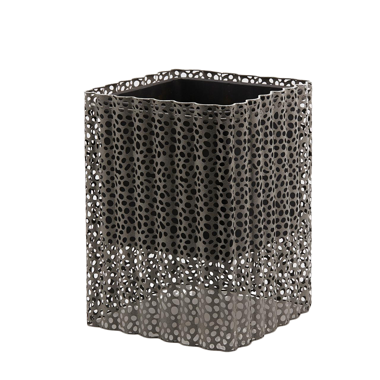 Pflanzengefäss Quadrat Metall Grau H: 36 cm Edg