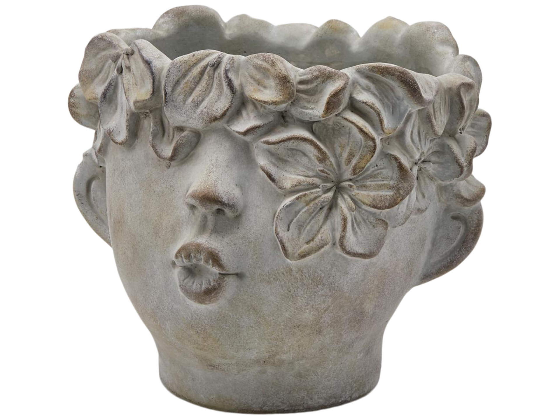 Vase Blumengesicht Zement H: 21 cm Edg / Farbe: Zement Vase Blumengesicht Zement H: 21 cm Edg / Farbe: Zement