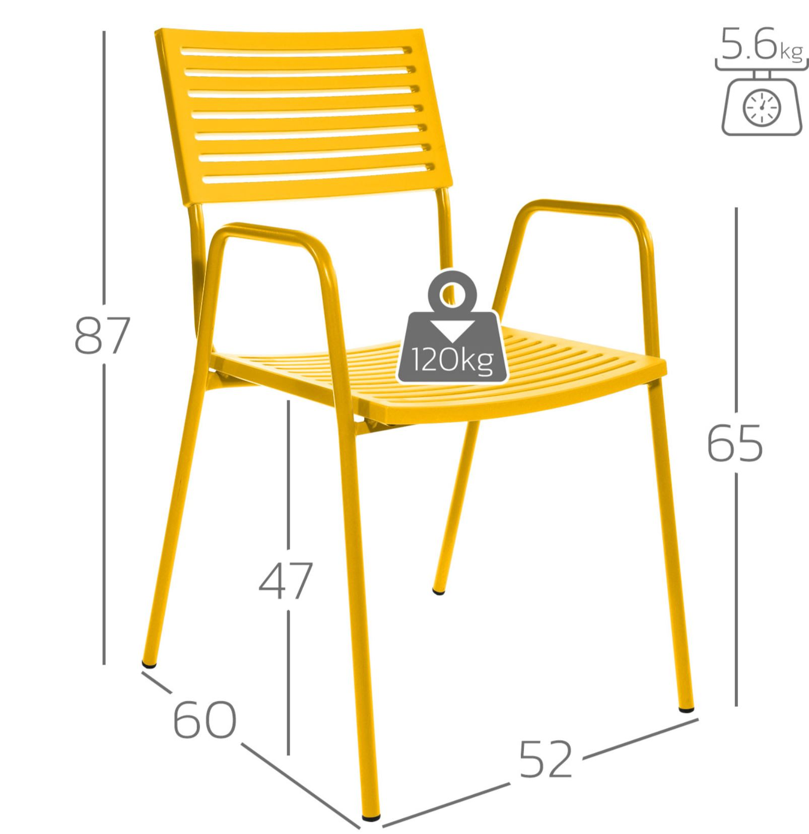 Gartenstuhl Lamello mit Armlehne Schaffner / Farbe: Orange