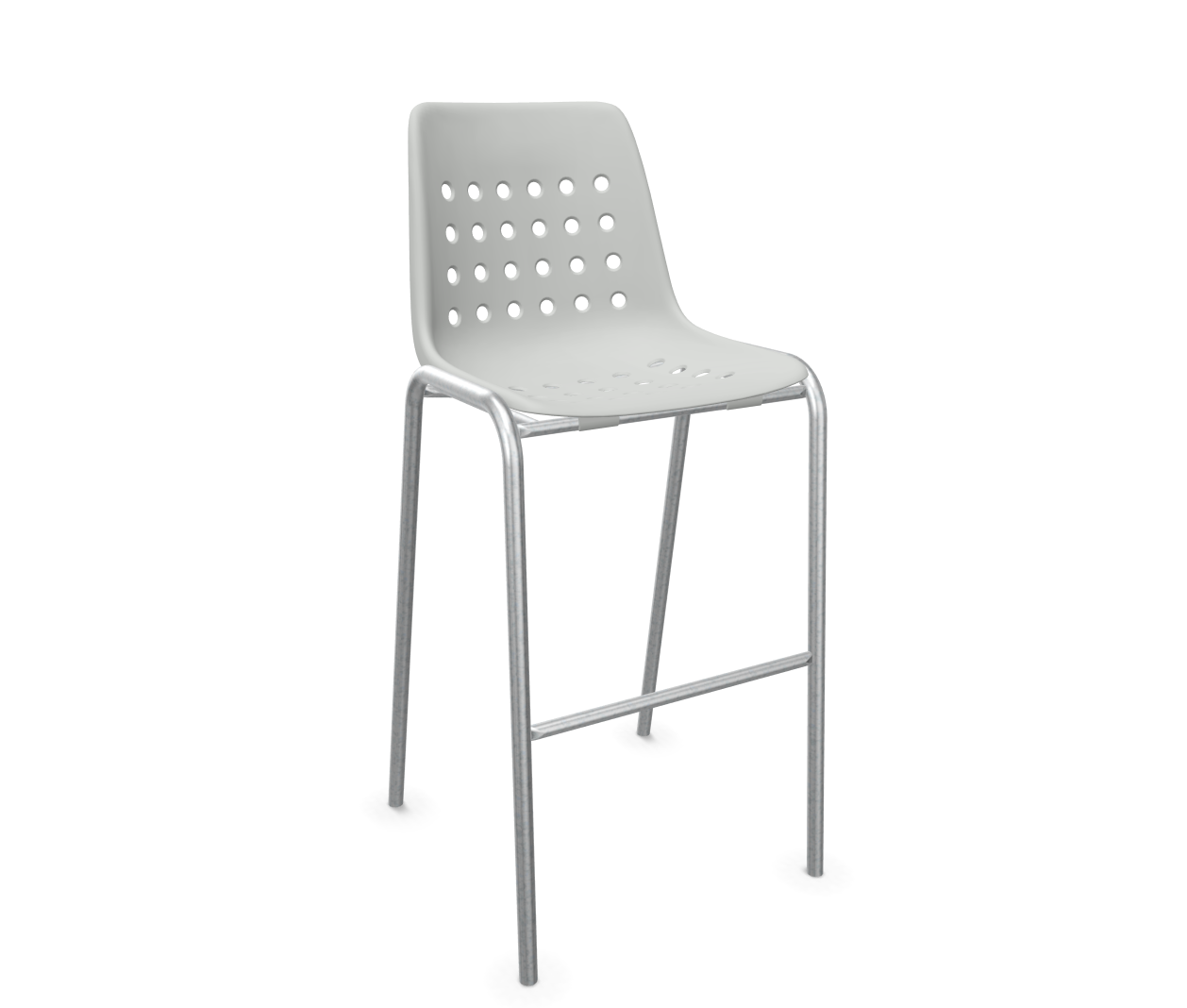 Barstuhl Bermuda von Schaffner / Farbe: Alusilber / Grösse: 52 x 54 cm