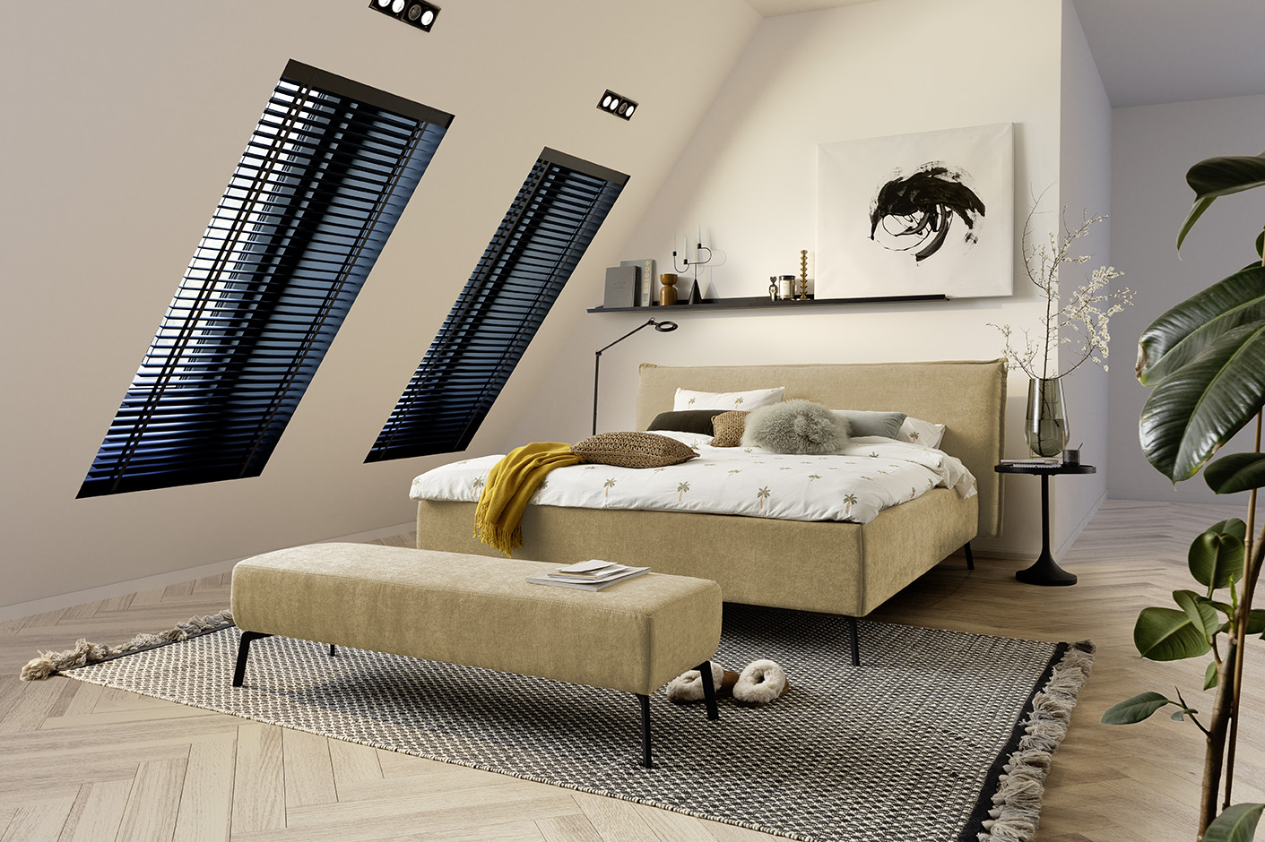 Polsterbett Ilano Candy / Farbe: Weiss / Bezugsmaterial: Stoff