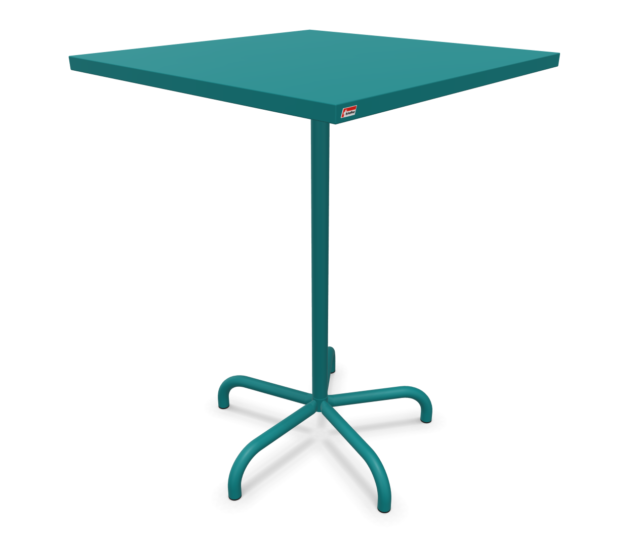 Metall-Stehtisch Säntis Quadratisch von Schaffner / Farbe: Kaliblau / Grösse: 80 x 80 cm