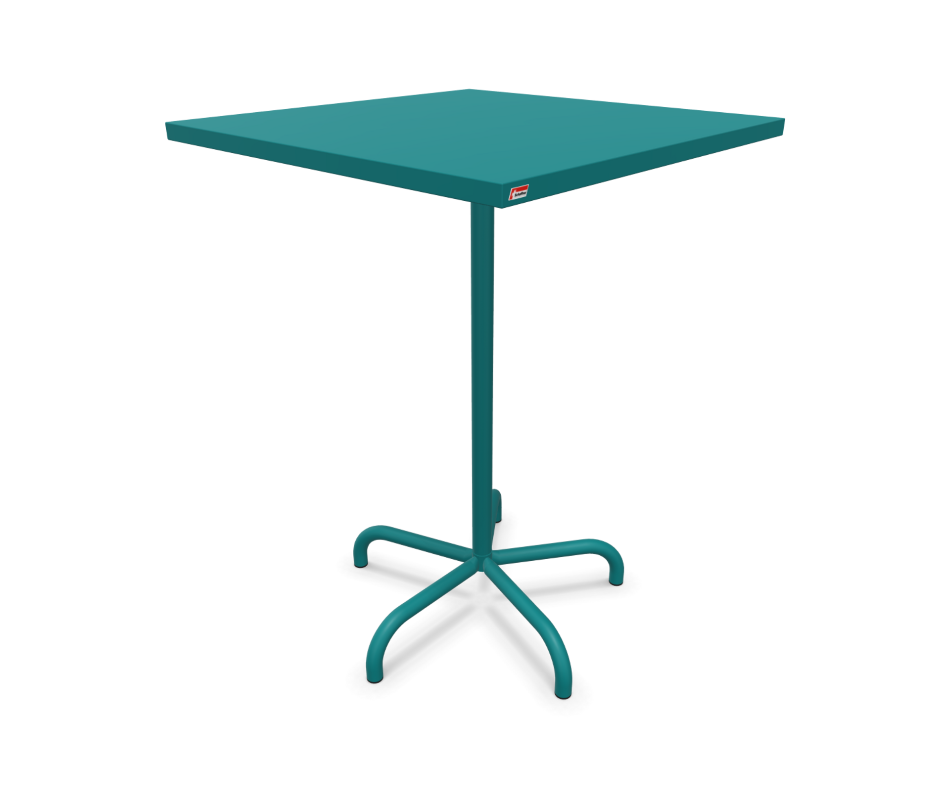 Metall-Stehtisch Säntis Quadratisch von Schaffner / Farbe: Kaliblau / Grösse: 80 x 80 cm