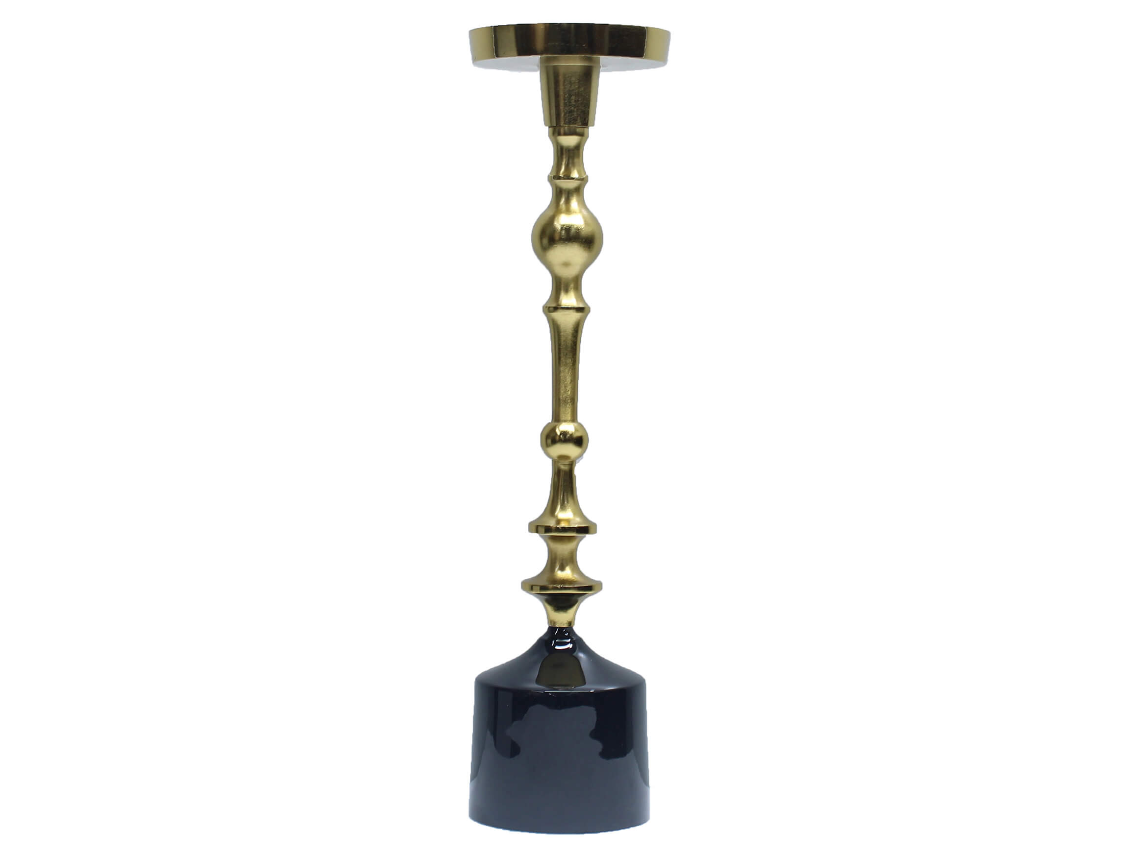 Candlestick Metal Black Gold H: 43 cm Decofinder