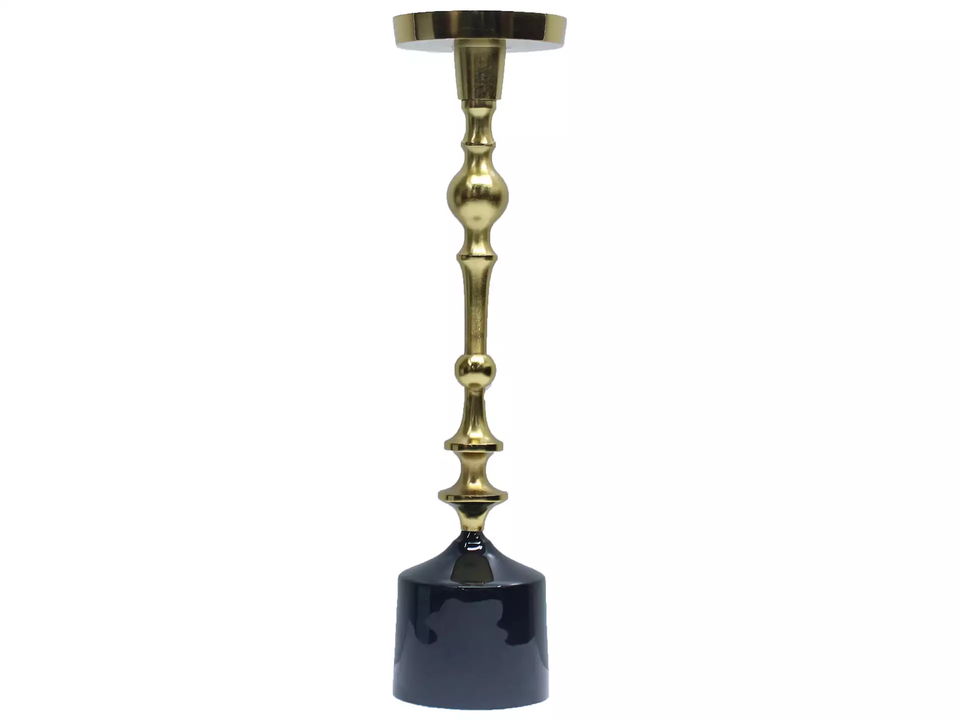 Kerzenständer Metall Schwarz Gold H: 43 cm Decofinder