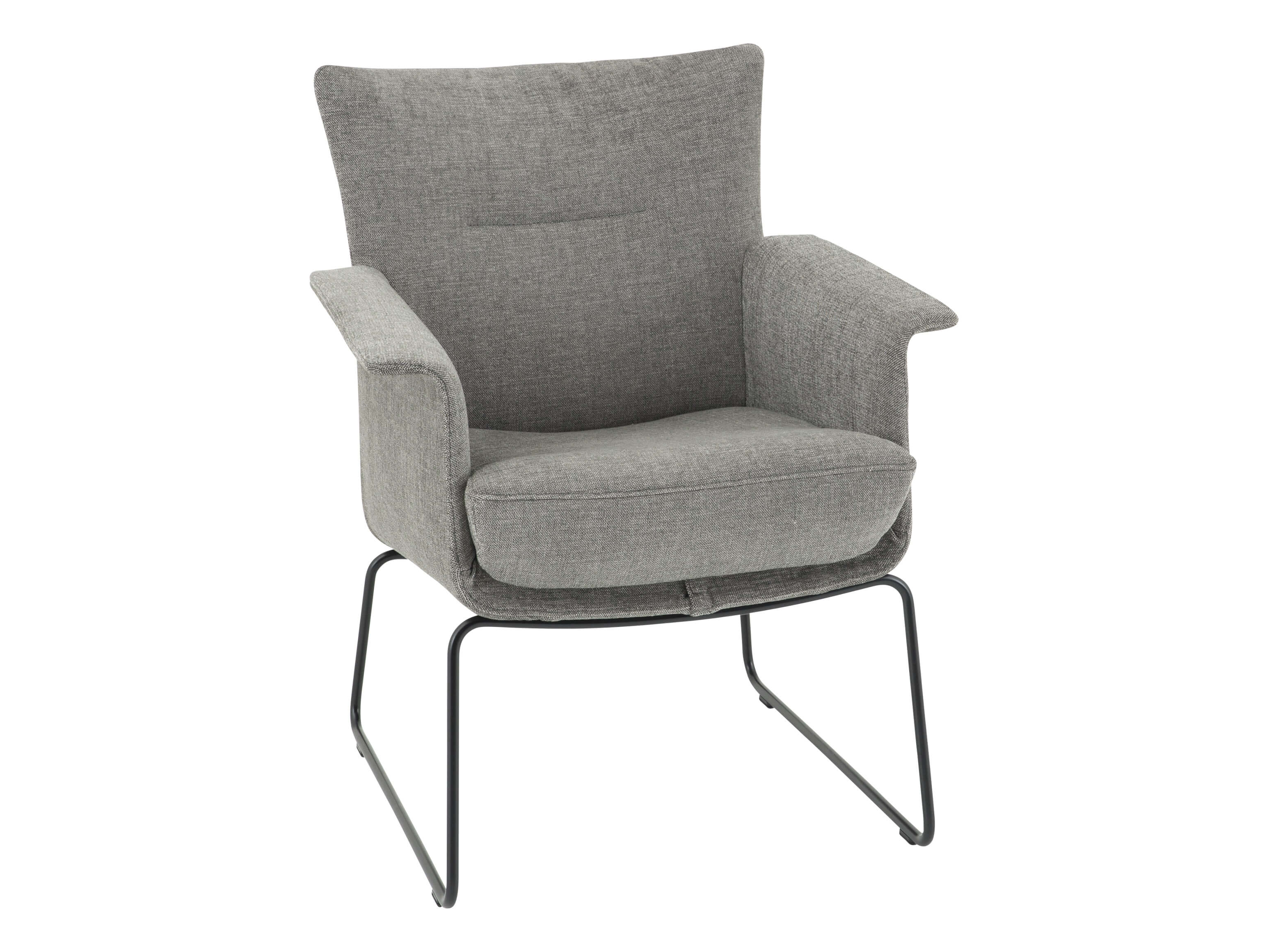 Fauteuil Aida, tissu Galetti, époxy noir, l 67 cm p 76 cm h 79 cm
