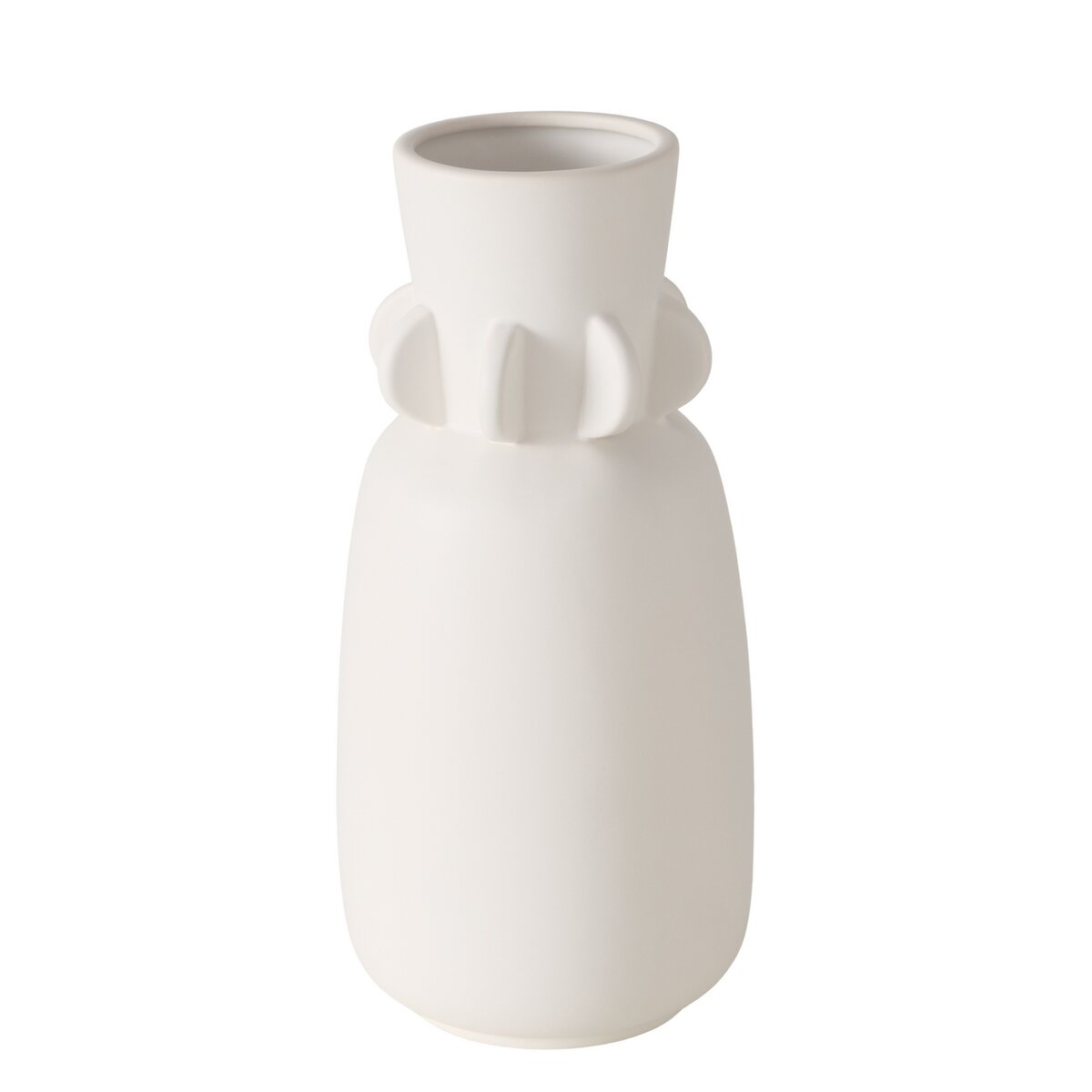 Boltze Vase Afro, Steingut, Weiss  | Schubiger Möbel