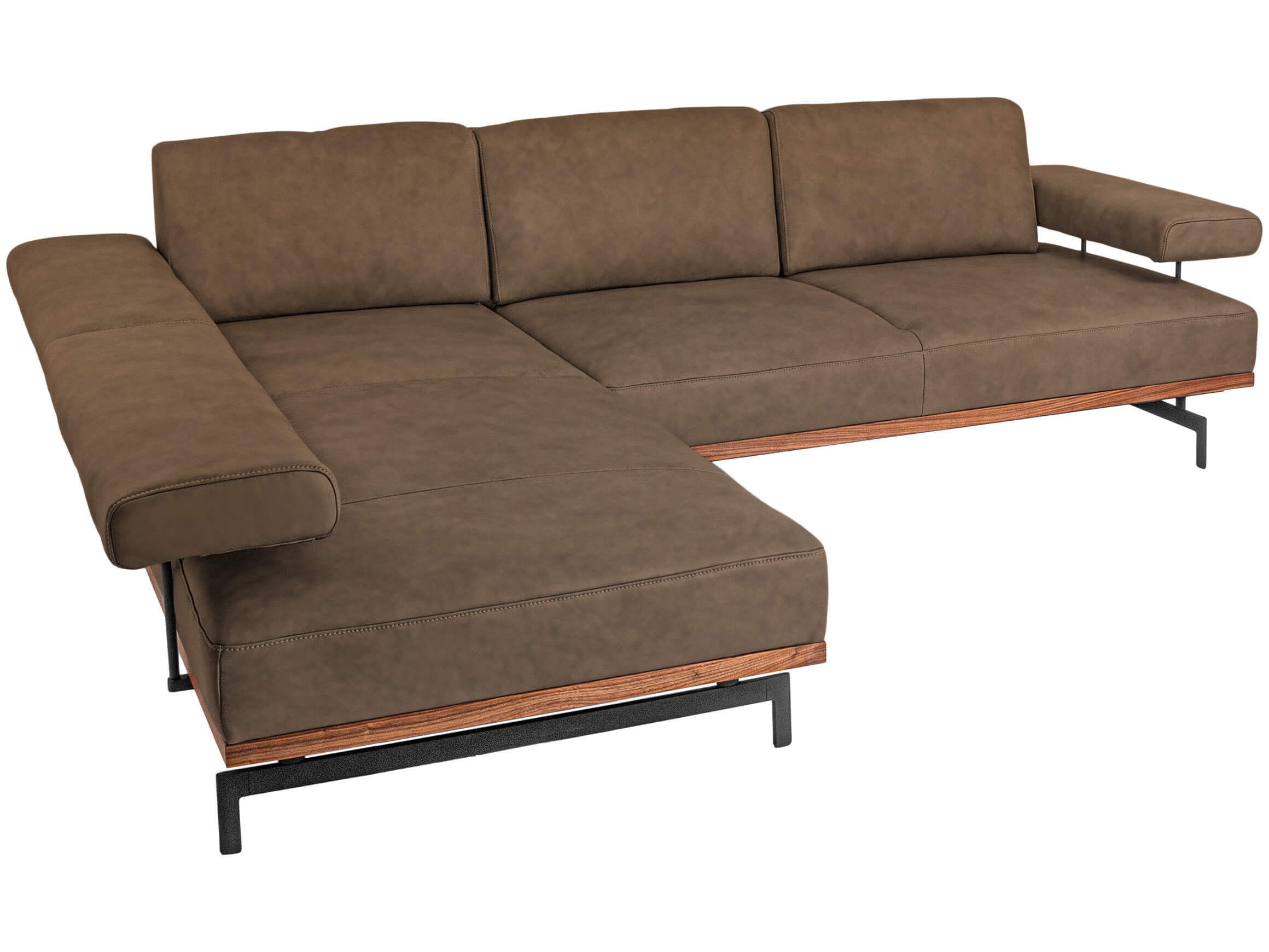 Ecksofa 24/7 (8106) Basic Himolla / Farbe: Smoke / Material: Leder Basic