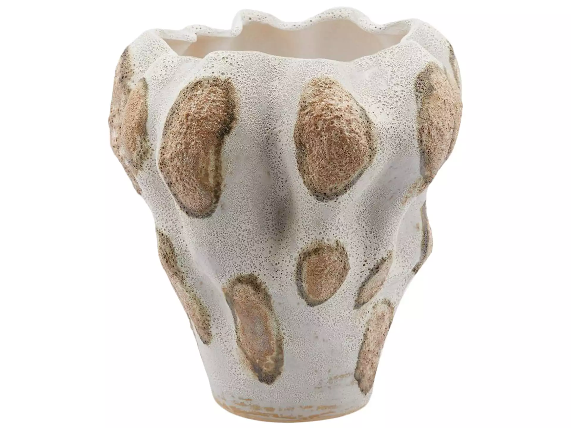 Vase Mohnkapsel Weiss Caramel H: 31 cm Edg