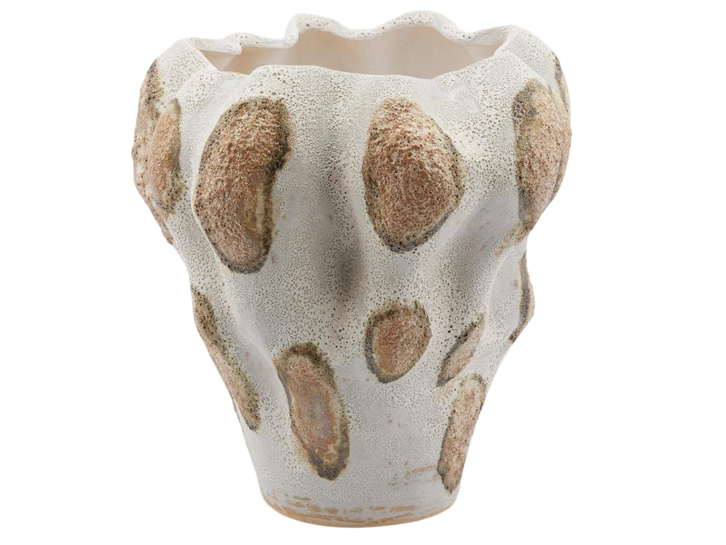 Vase Mohnkapsel Weiss Caramel H: 31 cm Edg