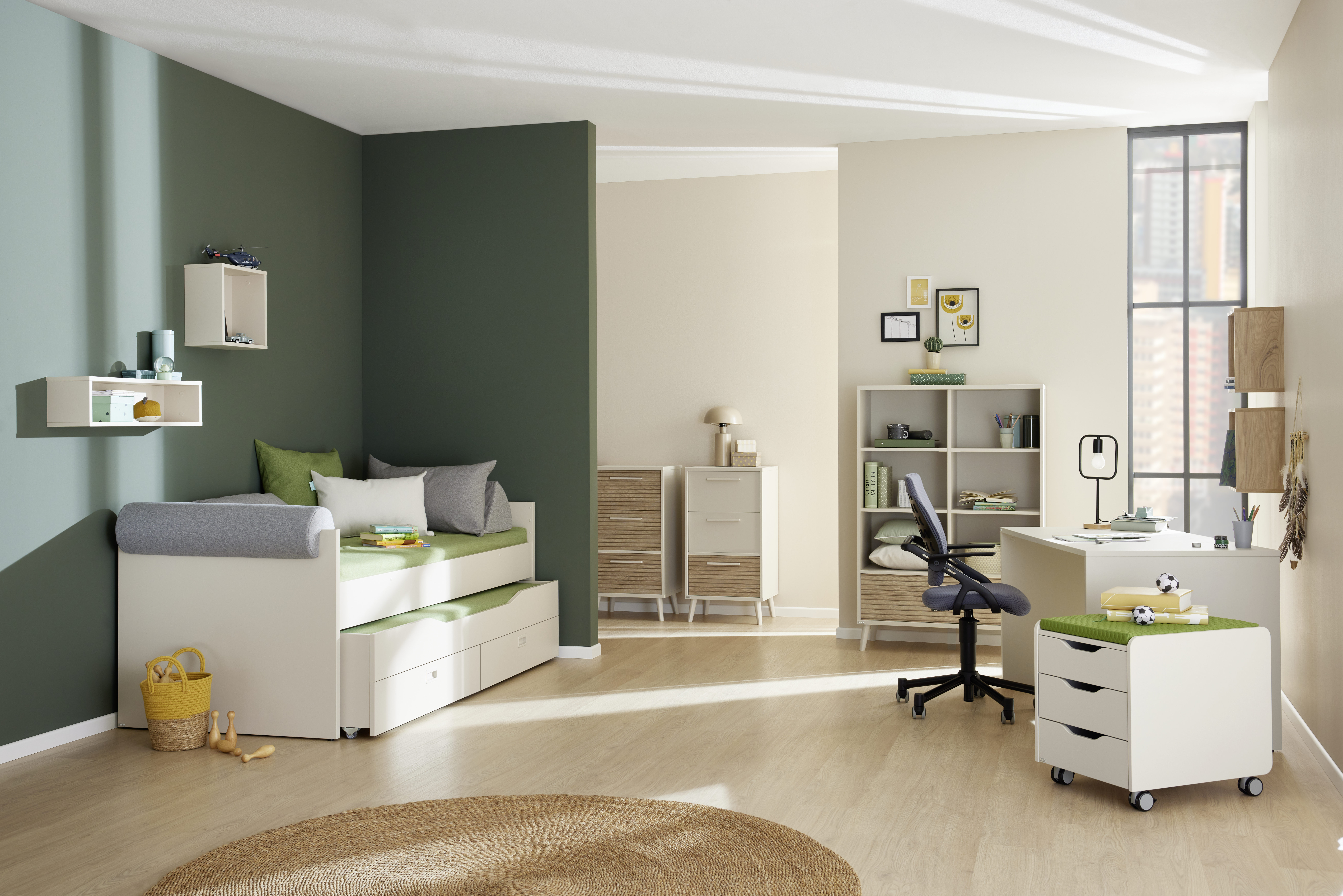 Tiago bunk bed by Paidi / Colour: Cashmere Beige / Dimensions: 96 x 206 cm