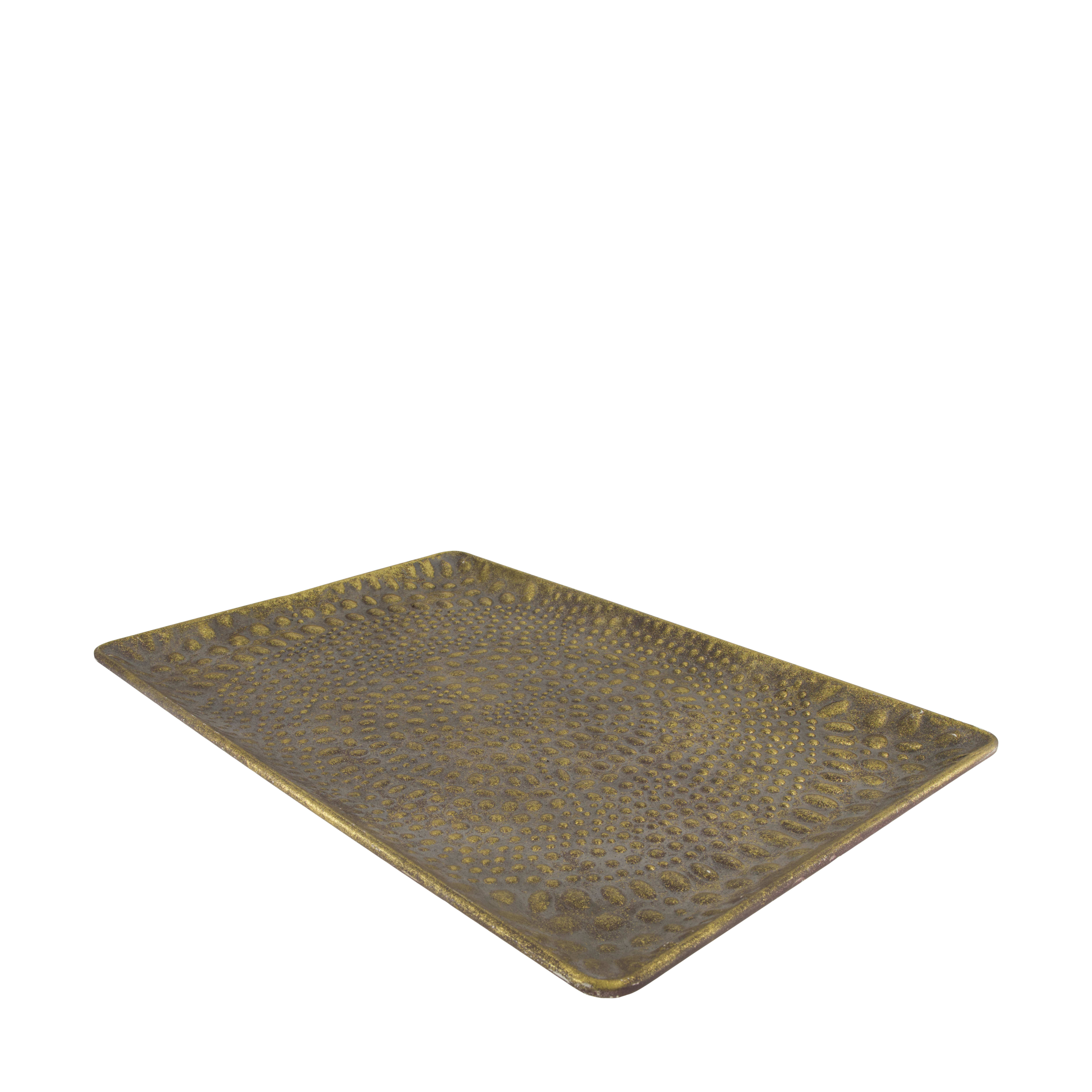 Tablett Metall, Antikgold Decofinder