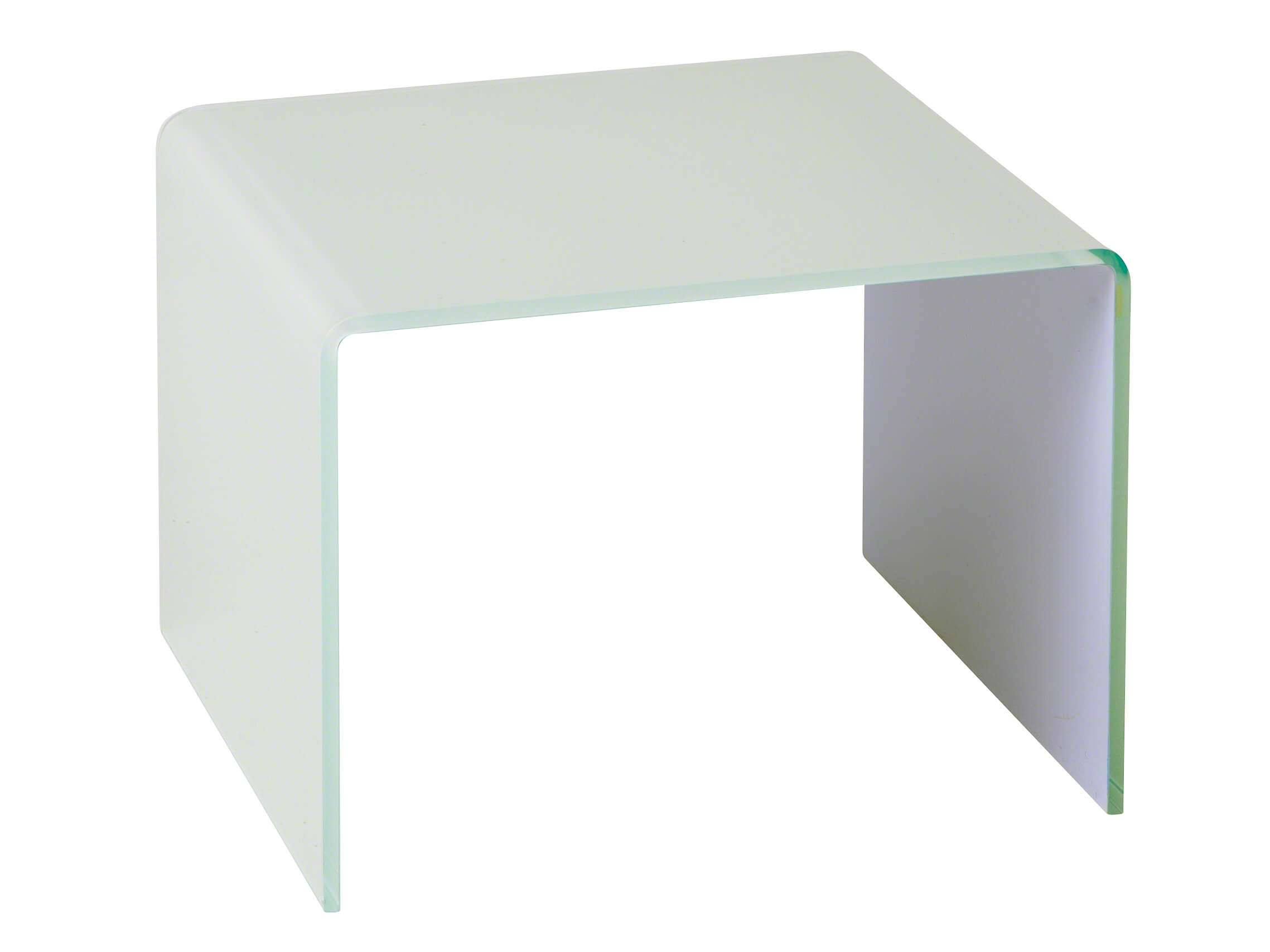 Stella side table, pure white glass, w 44 cm h 32 cm d 40 cm