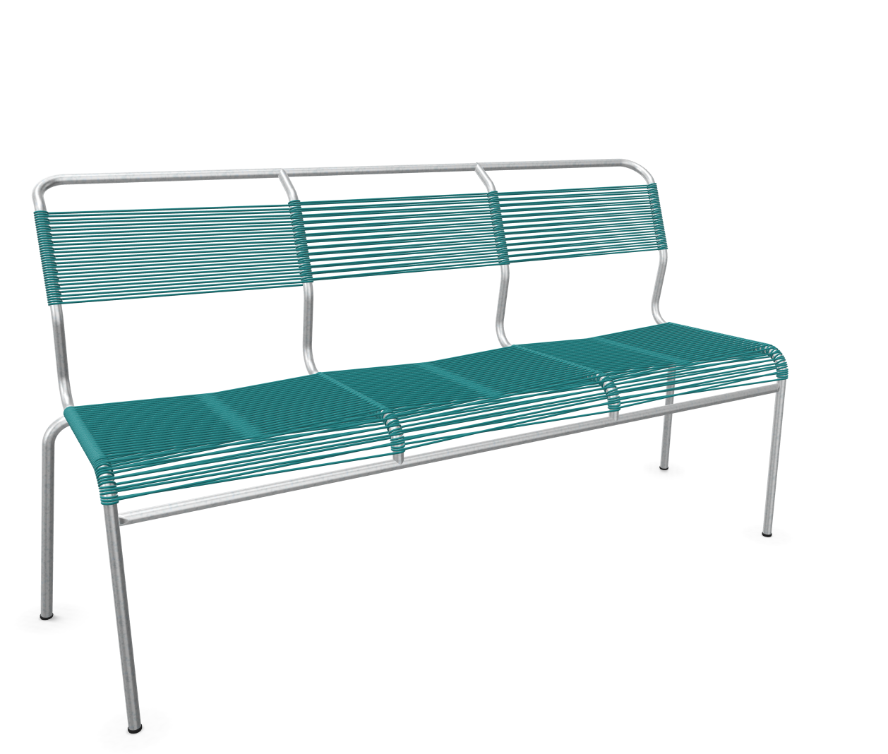 Schaffner Spaghetti-3er-Bank Säntis Feuerverzinkt Blau | Schubiger Möbel