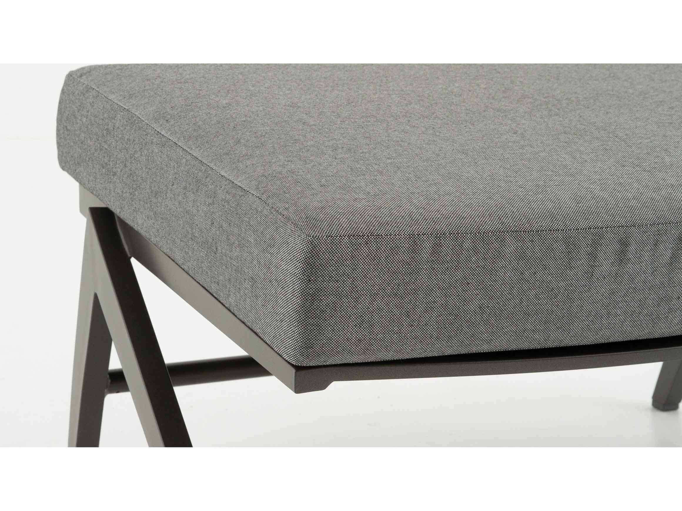 Gartenhocker Jackie, Kissen Grau, Aluminiumgestell