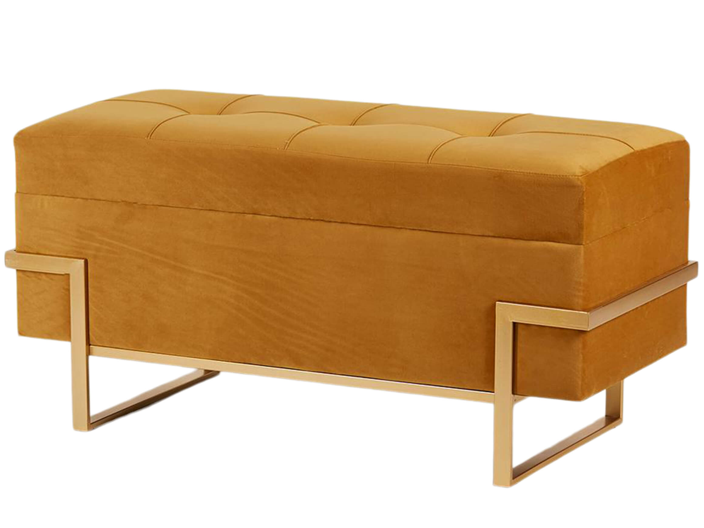 Edg Sitzbank Velvet Ambra Gold H: 45 cm Gelb | Schubiger Möbel