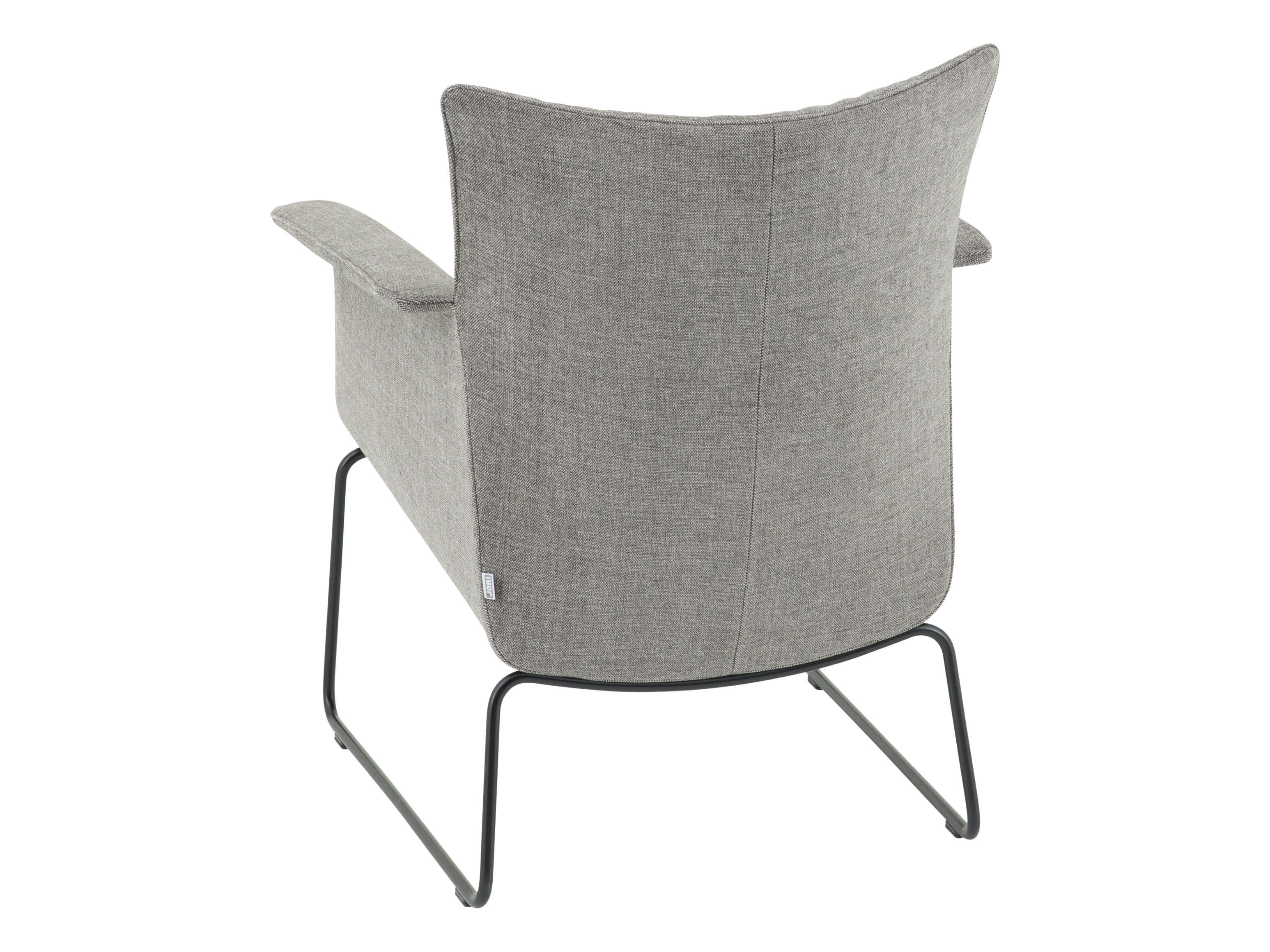 Fauteuil Aida, tissu Galetti, époxy noir, l 67 cm p 76 cm h 79 cm