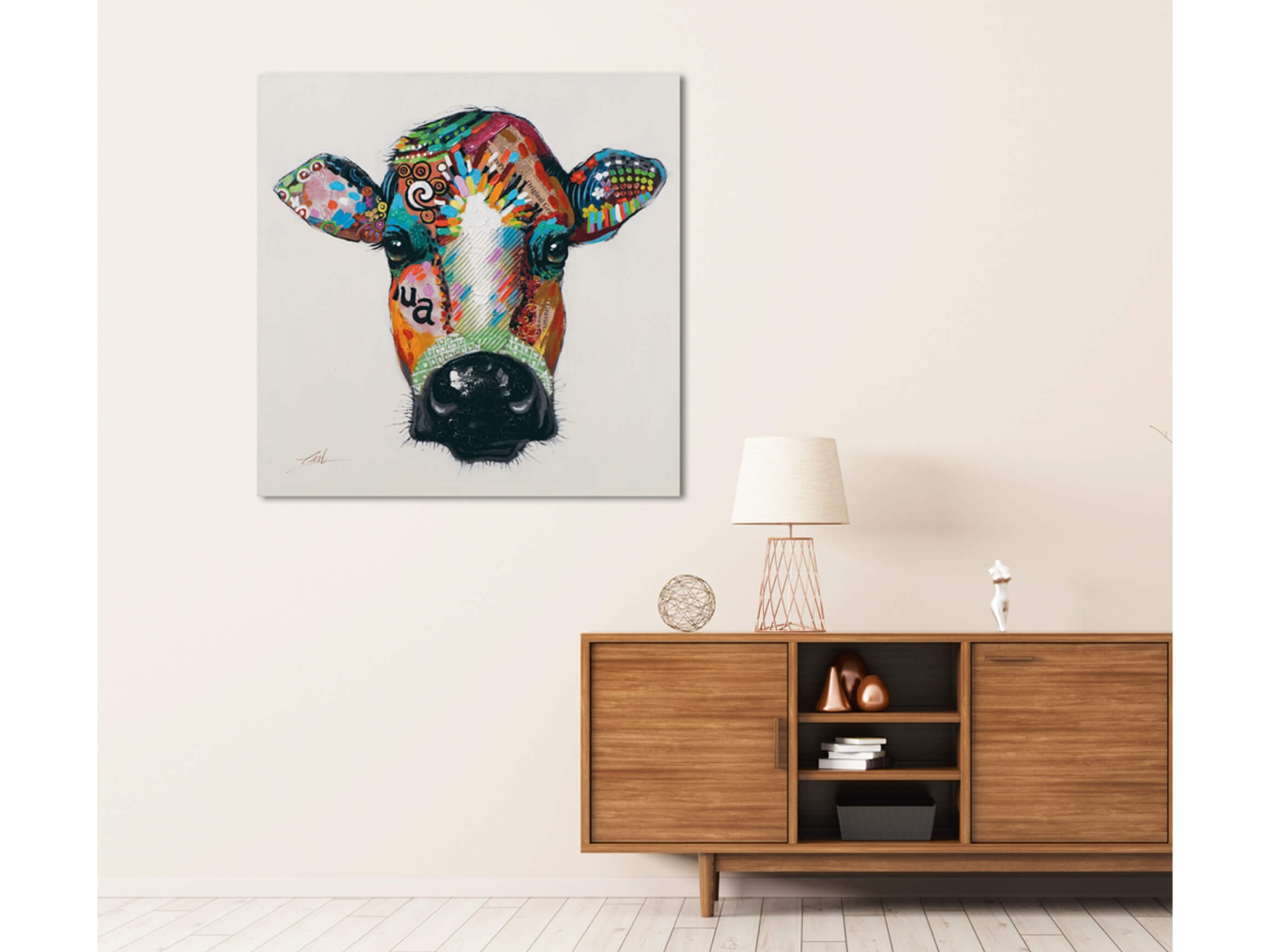 Bild Bunter Kuh Kopf image LAND