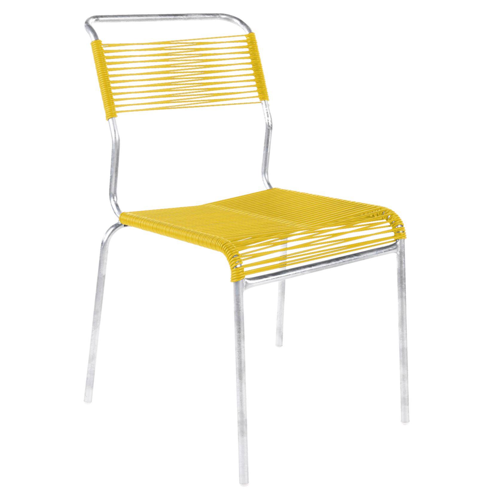 Spaghetti-Stuhl Säntis Feuerverzinkt von Schaffner / Farbe: Gelb / Grösse: 44 x 61 cm