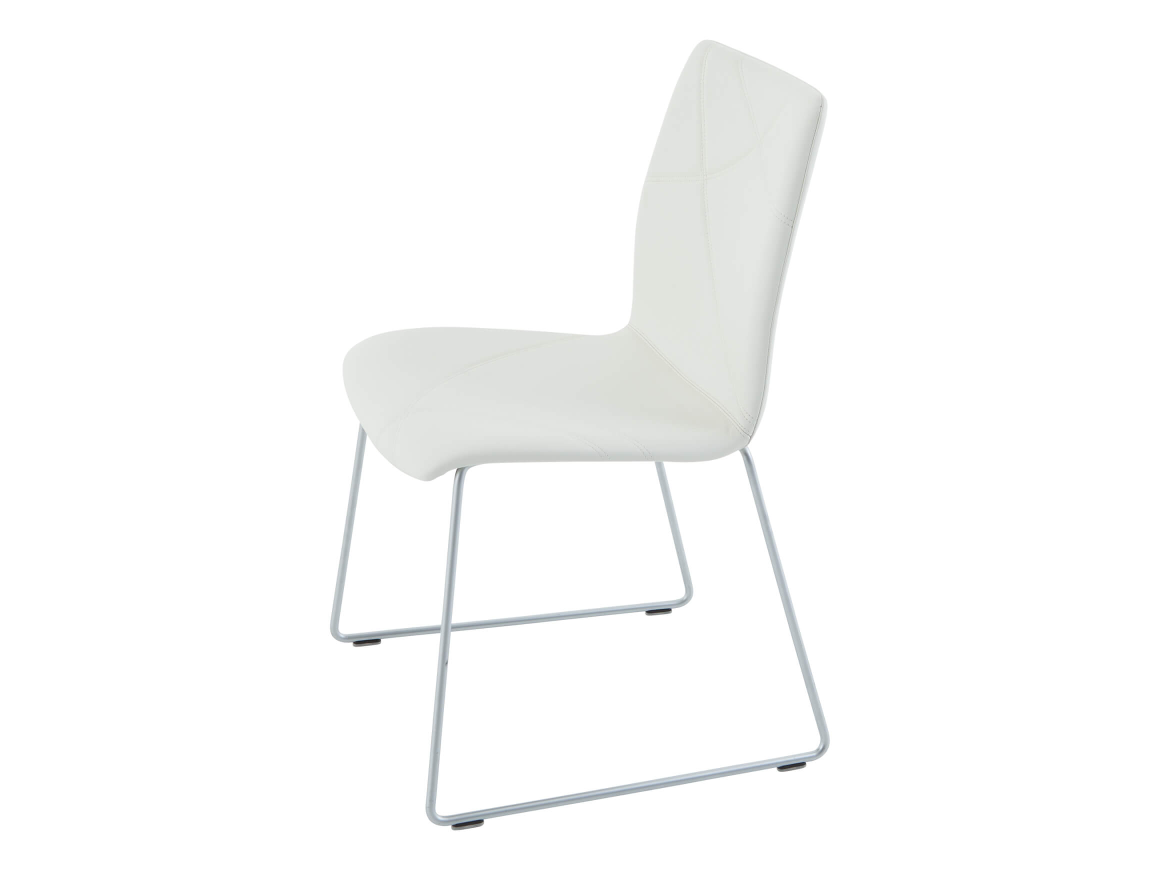 Stuhl Sora, Leder Prestige Weiss, Kufenfuss, b 53 cm t 52 cm h 83 cm