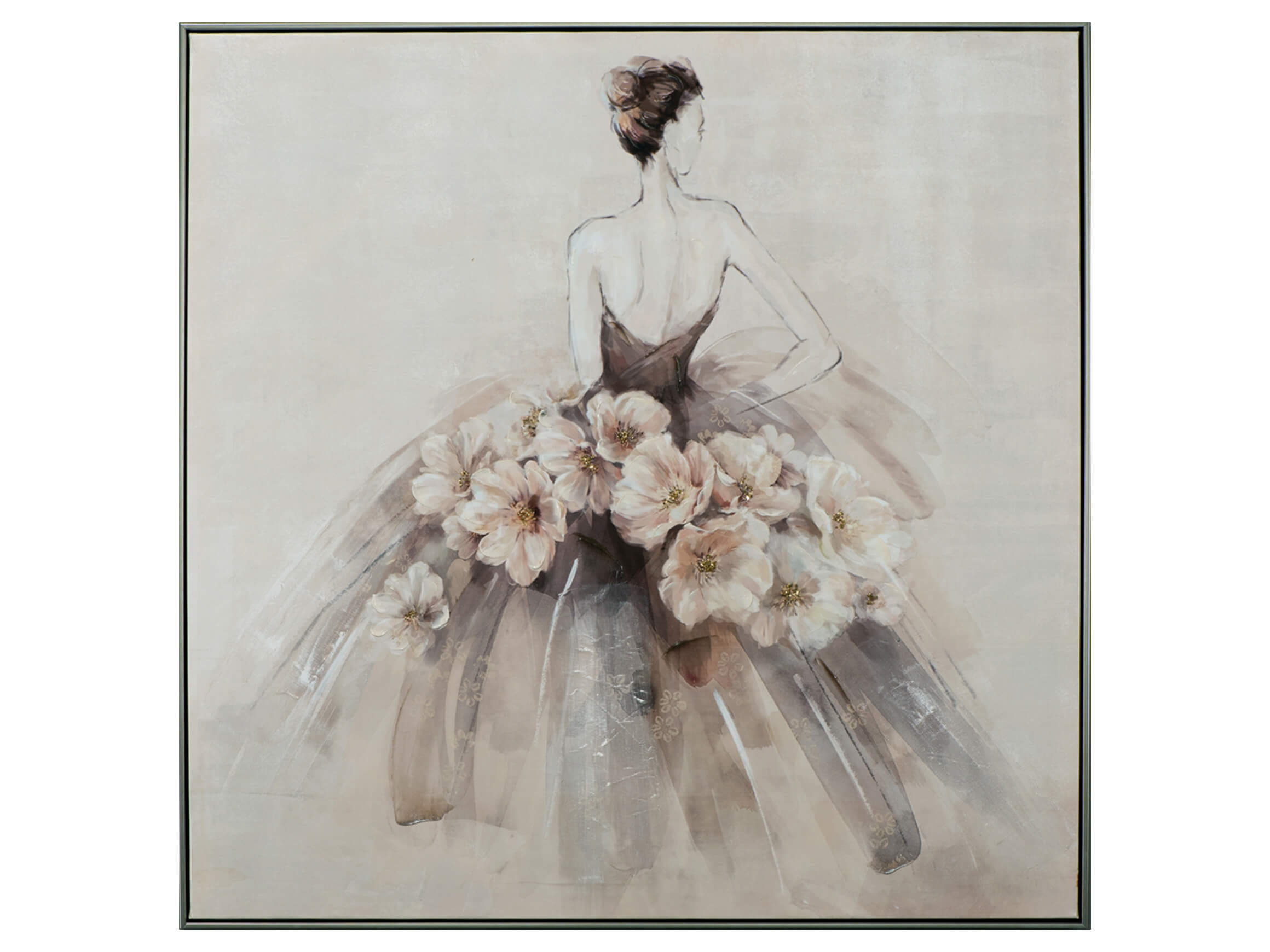 Bild mir Rahmen Dame im Ballkleid mit Blumen image LAND