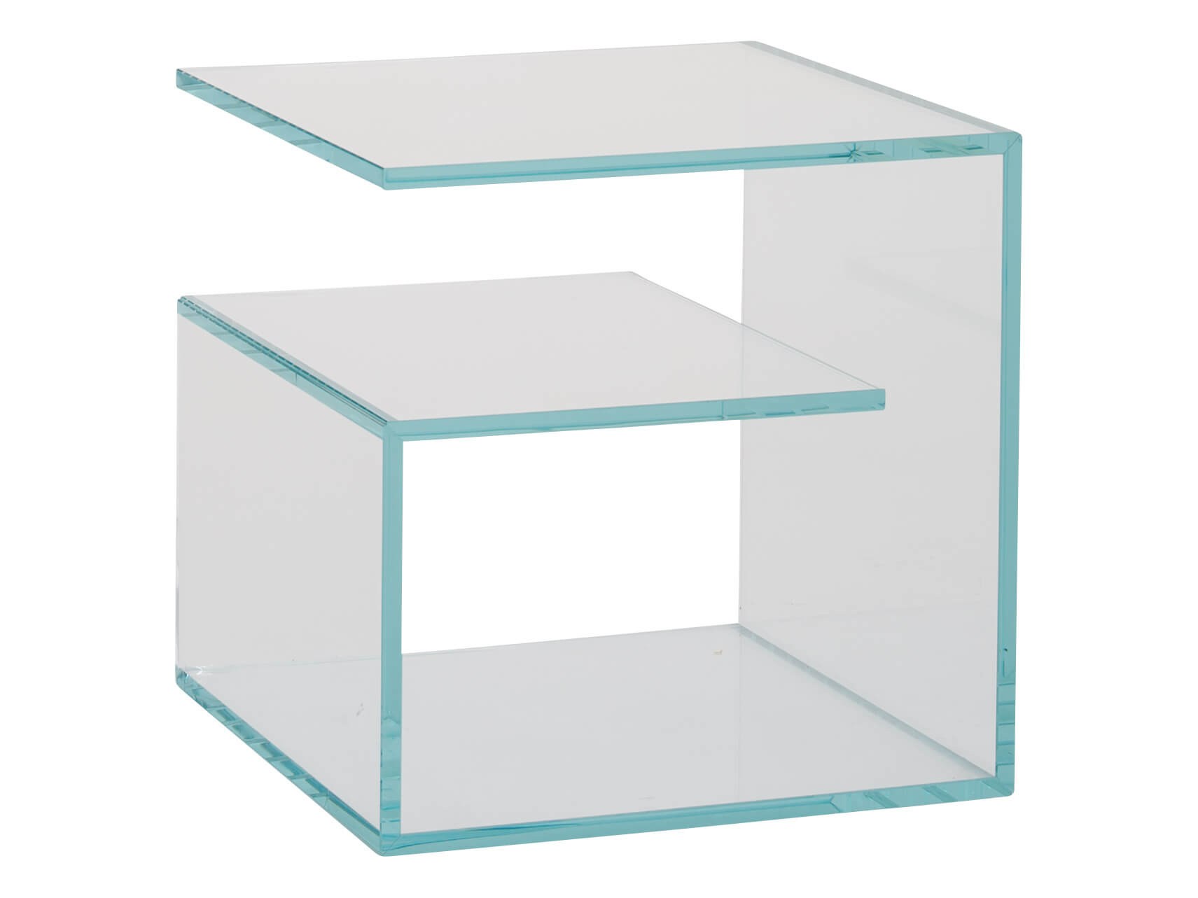 Jade side table, Optiwhite clear glass, 3 shelves, w 45
