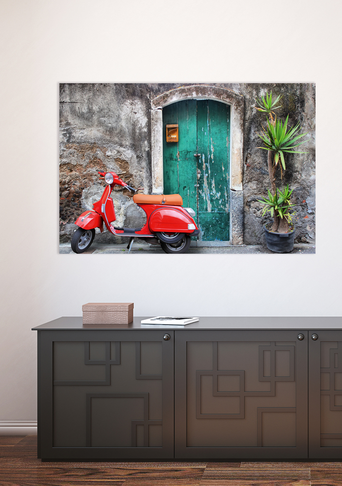 Alubild-Rotes Moped-image LAND