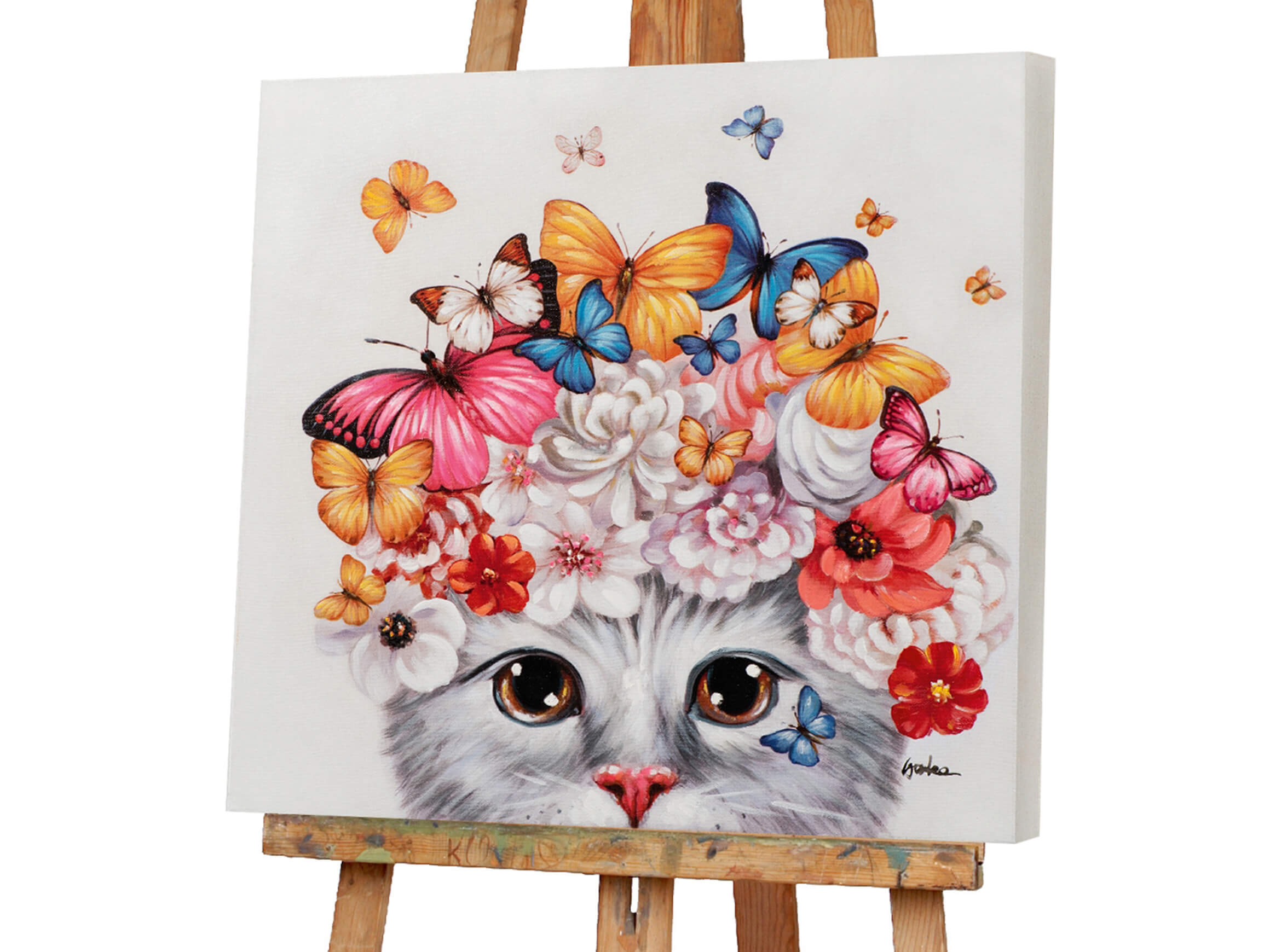 Bild Kätzchen mit Blumenperücke image LAND