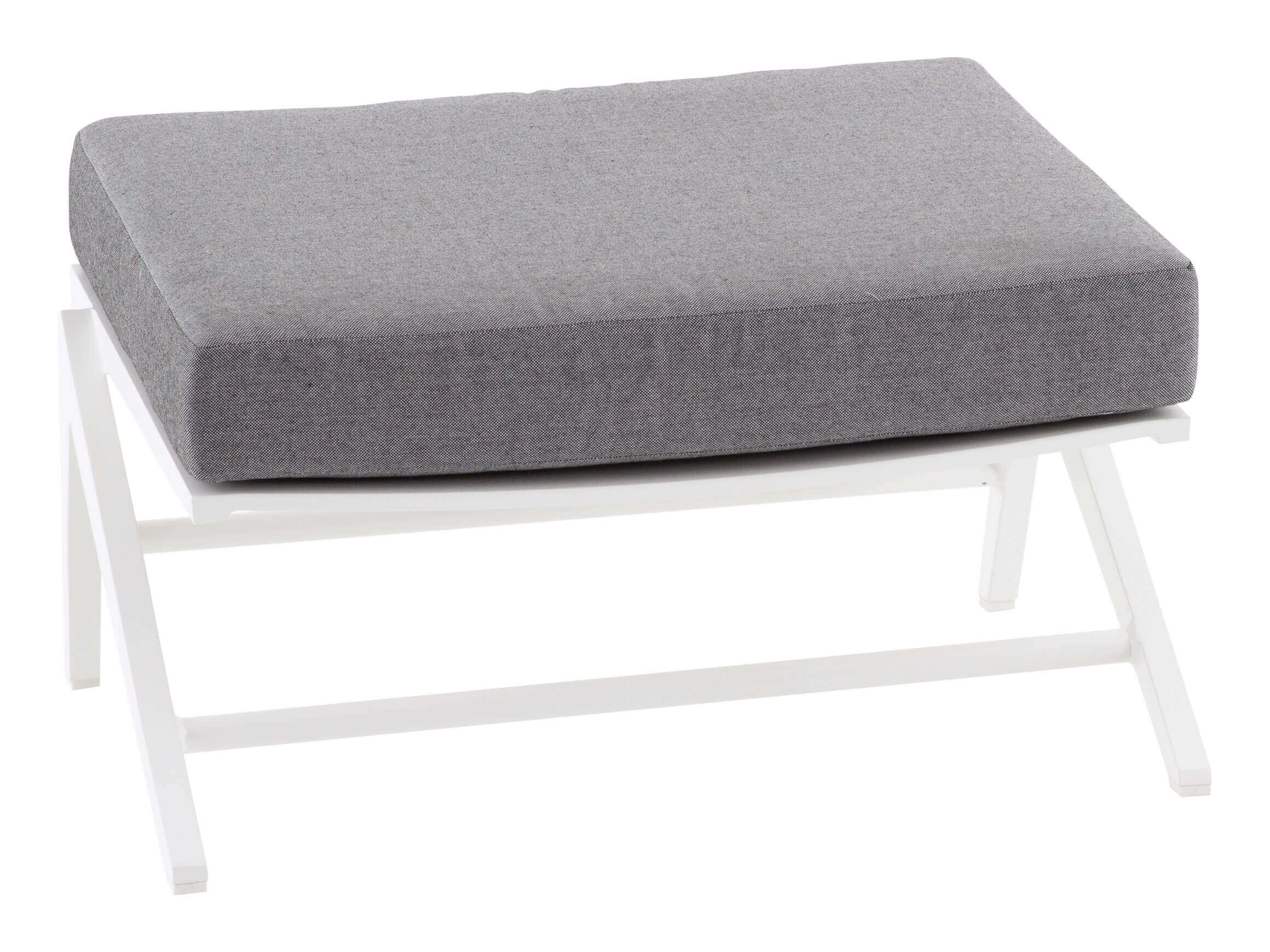 Gartenhocker Jackie, Kissen Seidengrau, BxTxH: 70 x 40 x 42 cm