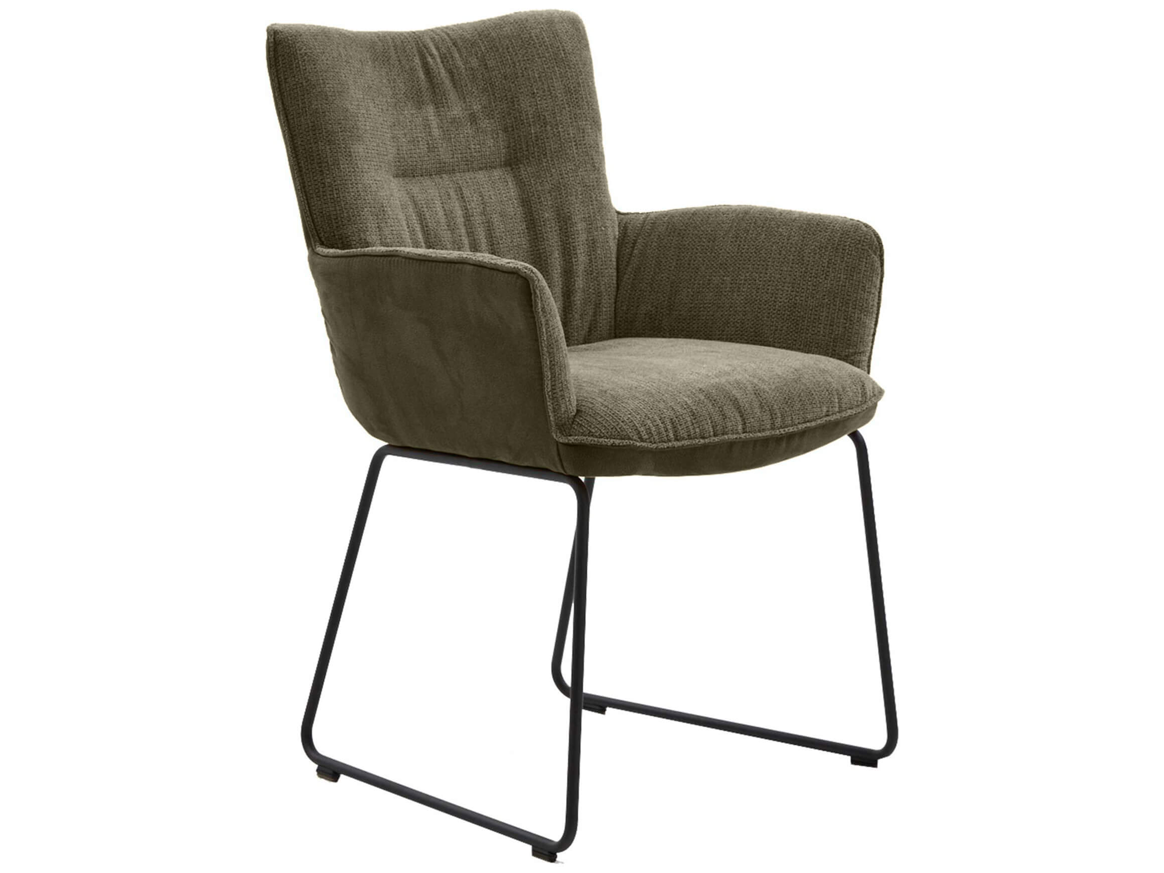 Armlehnstuhl Pancho Kufengestell Niehoff / Farbe: Grün / Bezugsmaterial: Microfaser Stoff