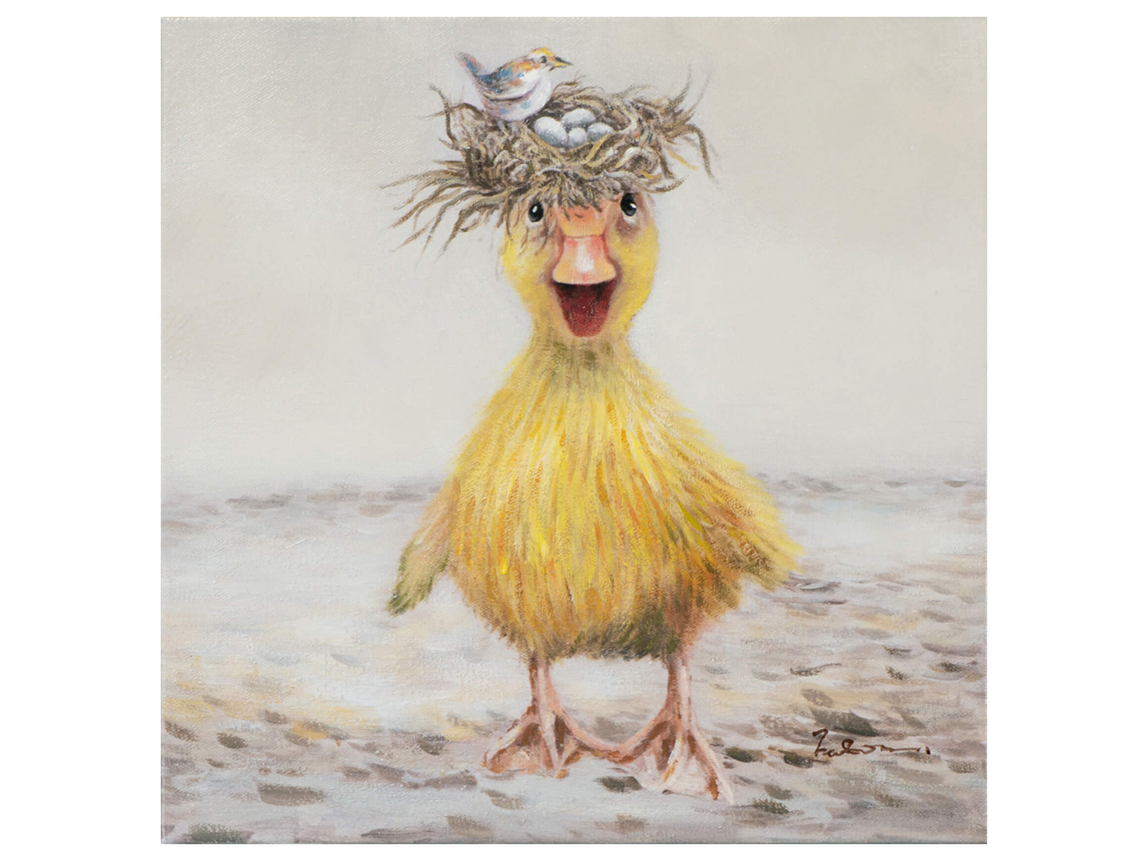 image LAND Bild Küken mit Vogelnest  | Schubiger Möbel