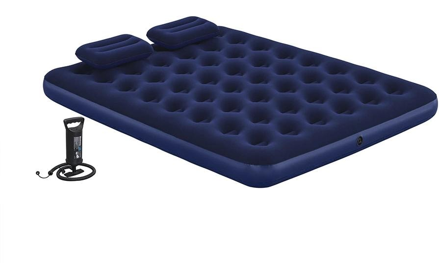 Lit gonflable Queen bleu, 203 x 152 cm – idéal comme lit d'appoint