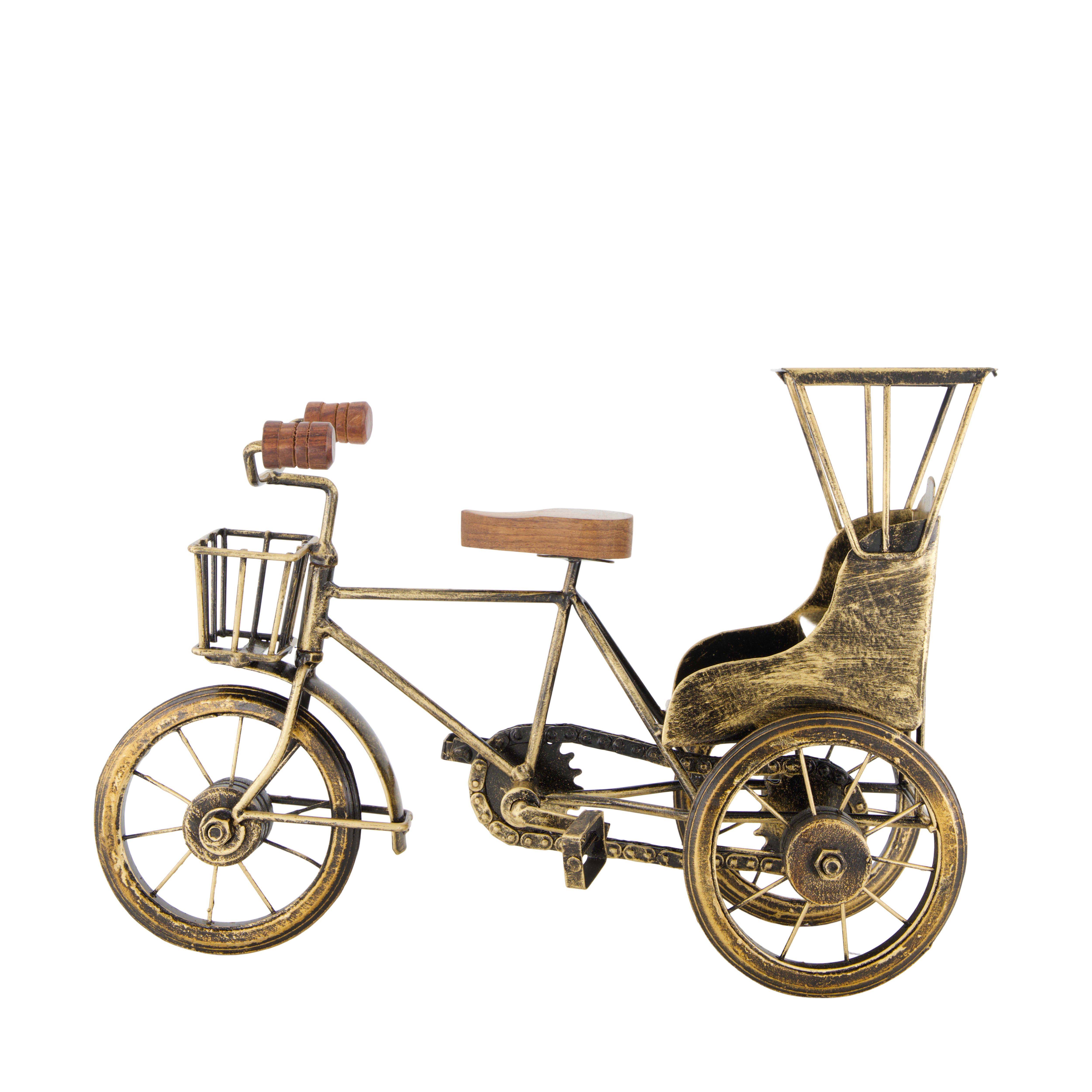 Figur Fahrrad, Antique Gold H: 20 cm Decofinder
