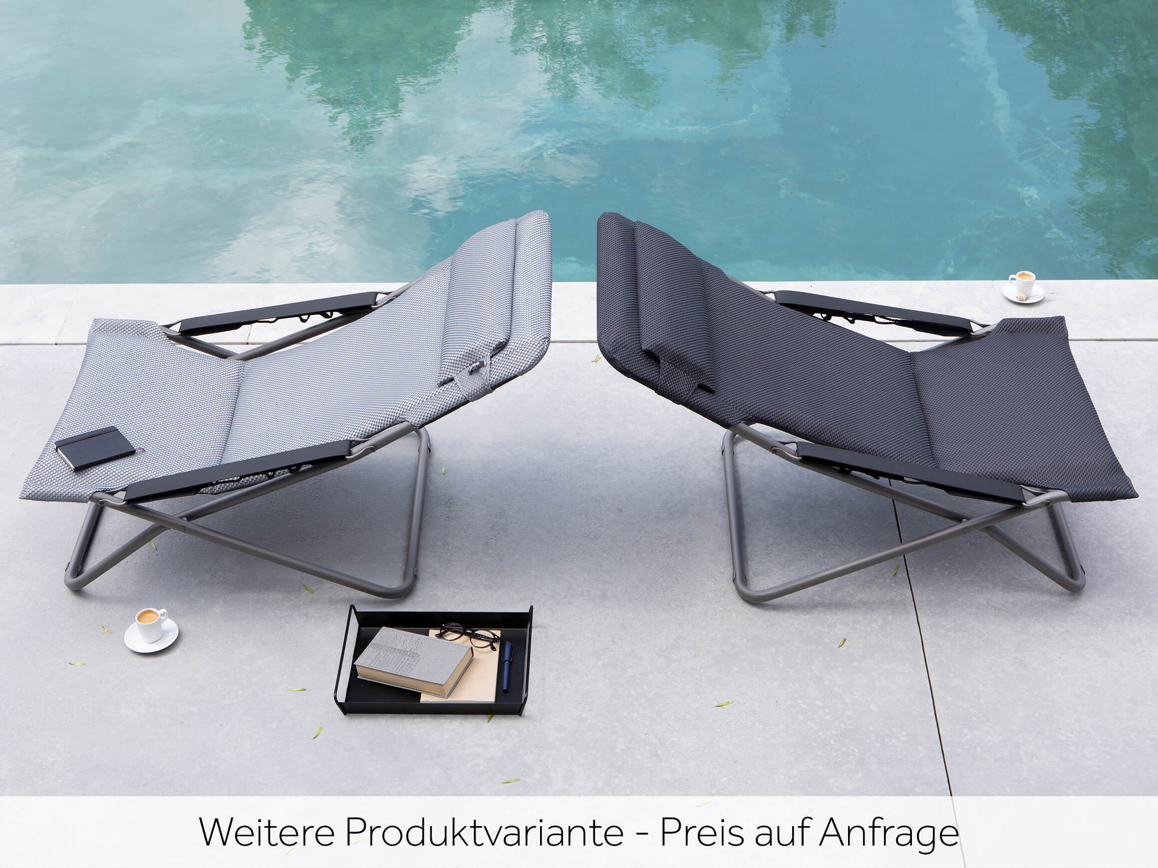 Garden lounger Transabed Lafuma/ Colour: Silver / Dimensions (WxD) :67x93 cm